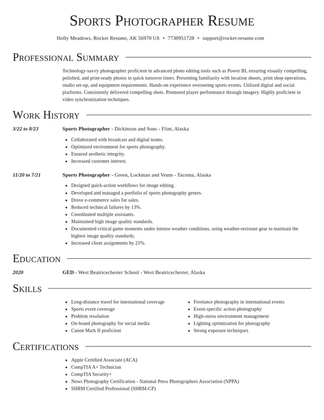 Director resume template