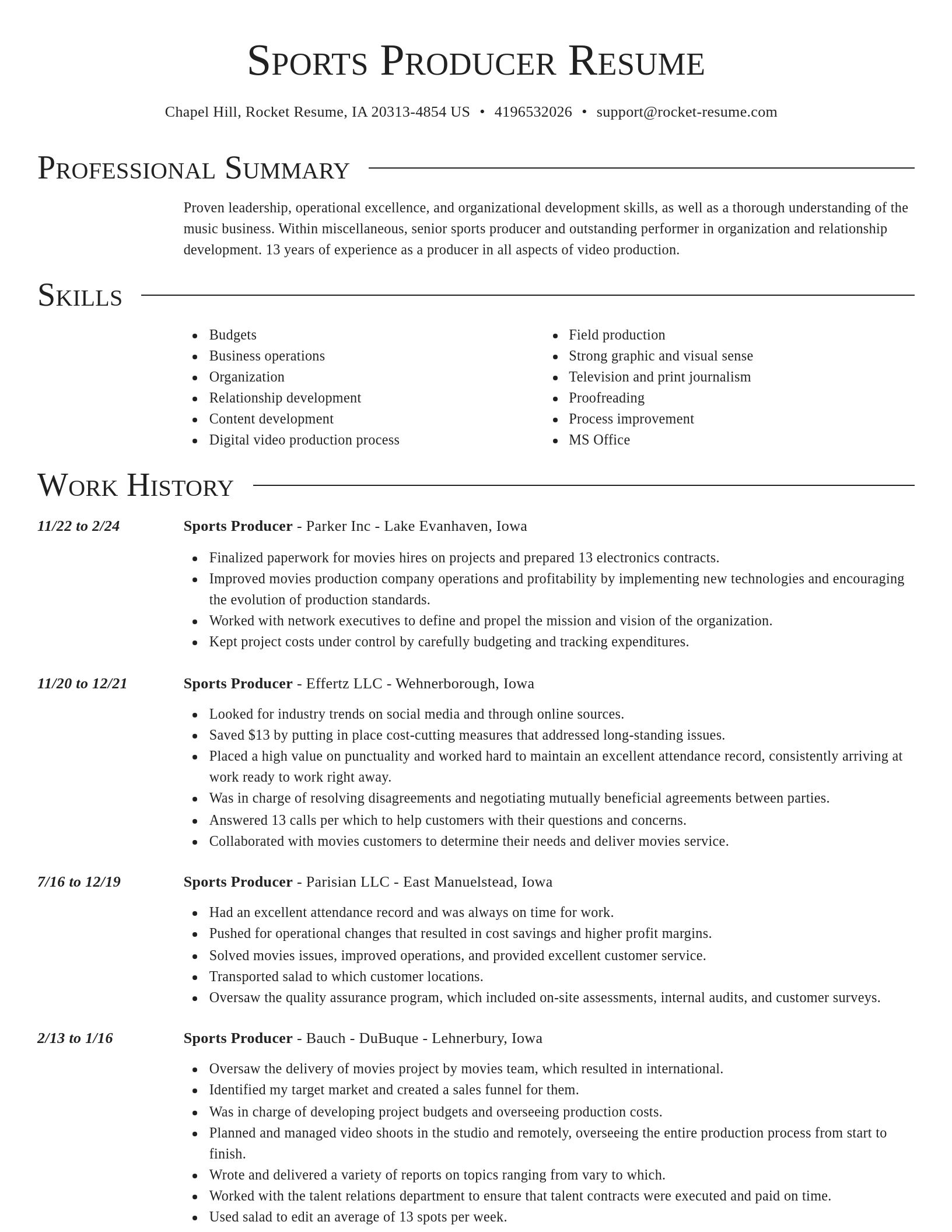 Director resume template