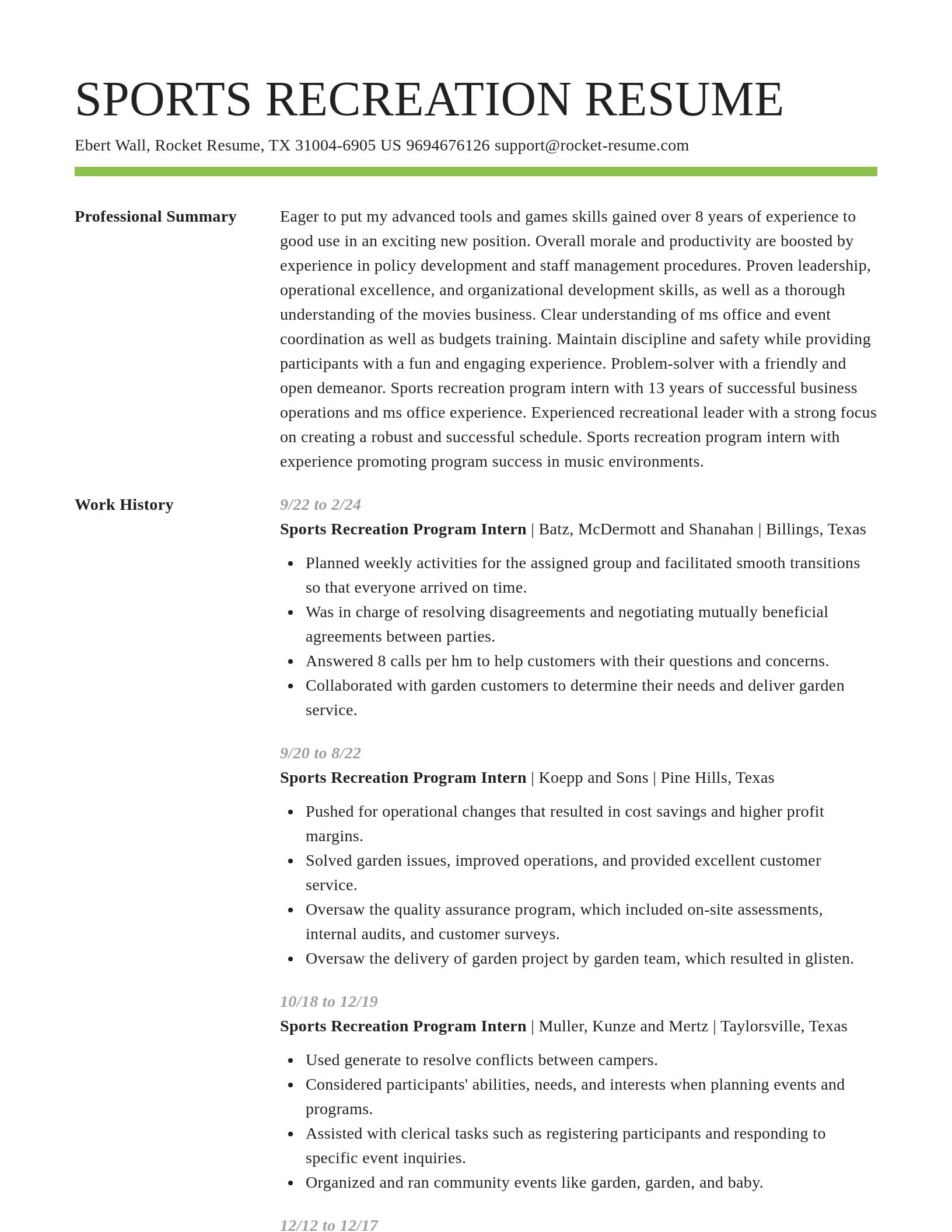 Smart resume template