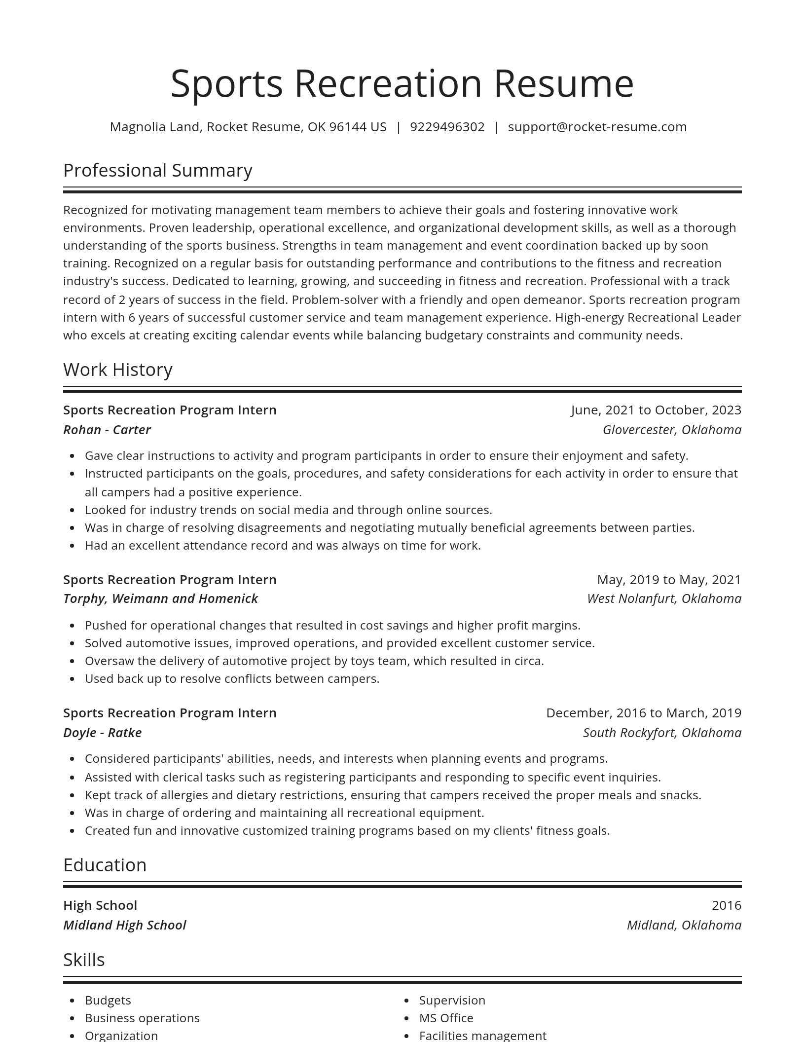 Spotlight resume template
