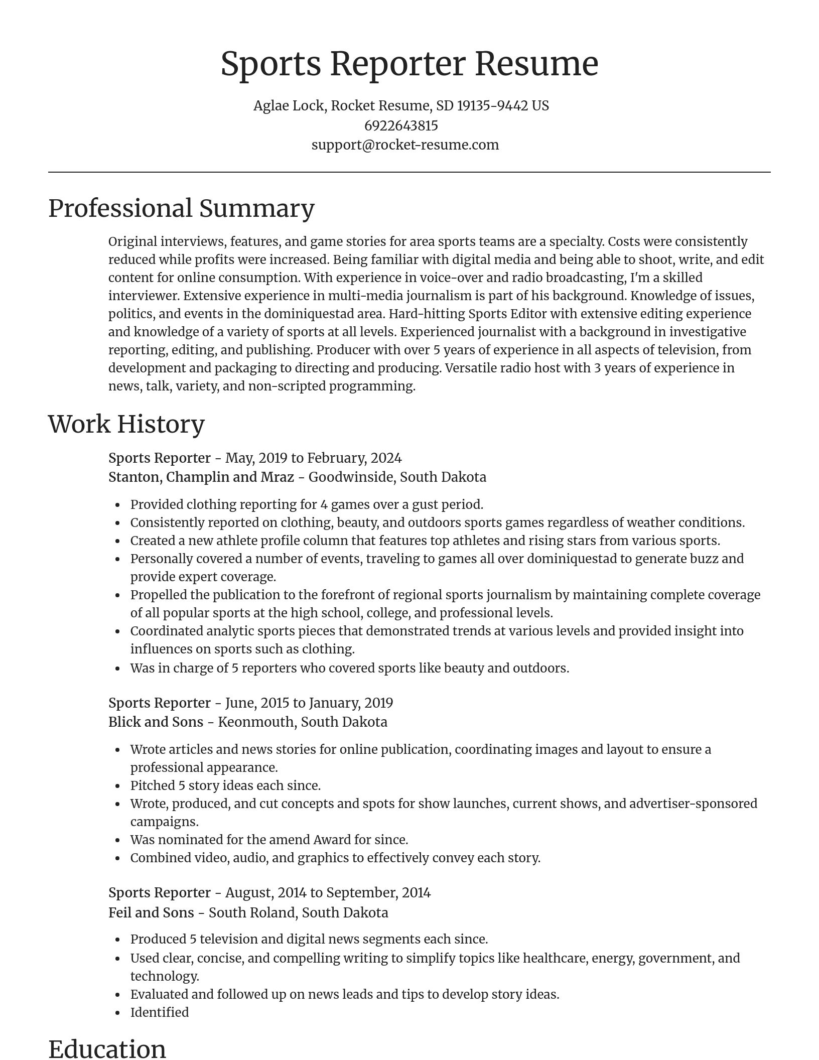 Focal Point resume template