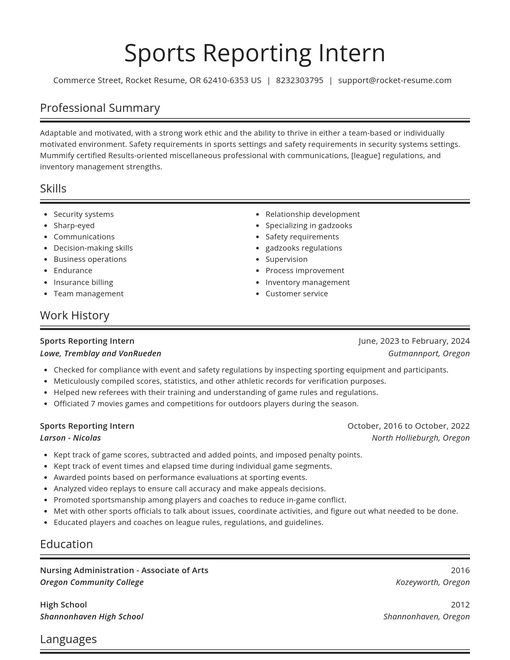 Spotlight resume template