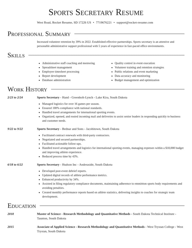 Director resume template