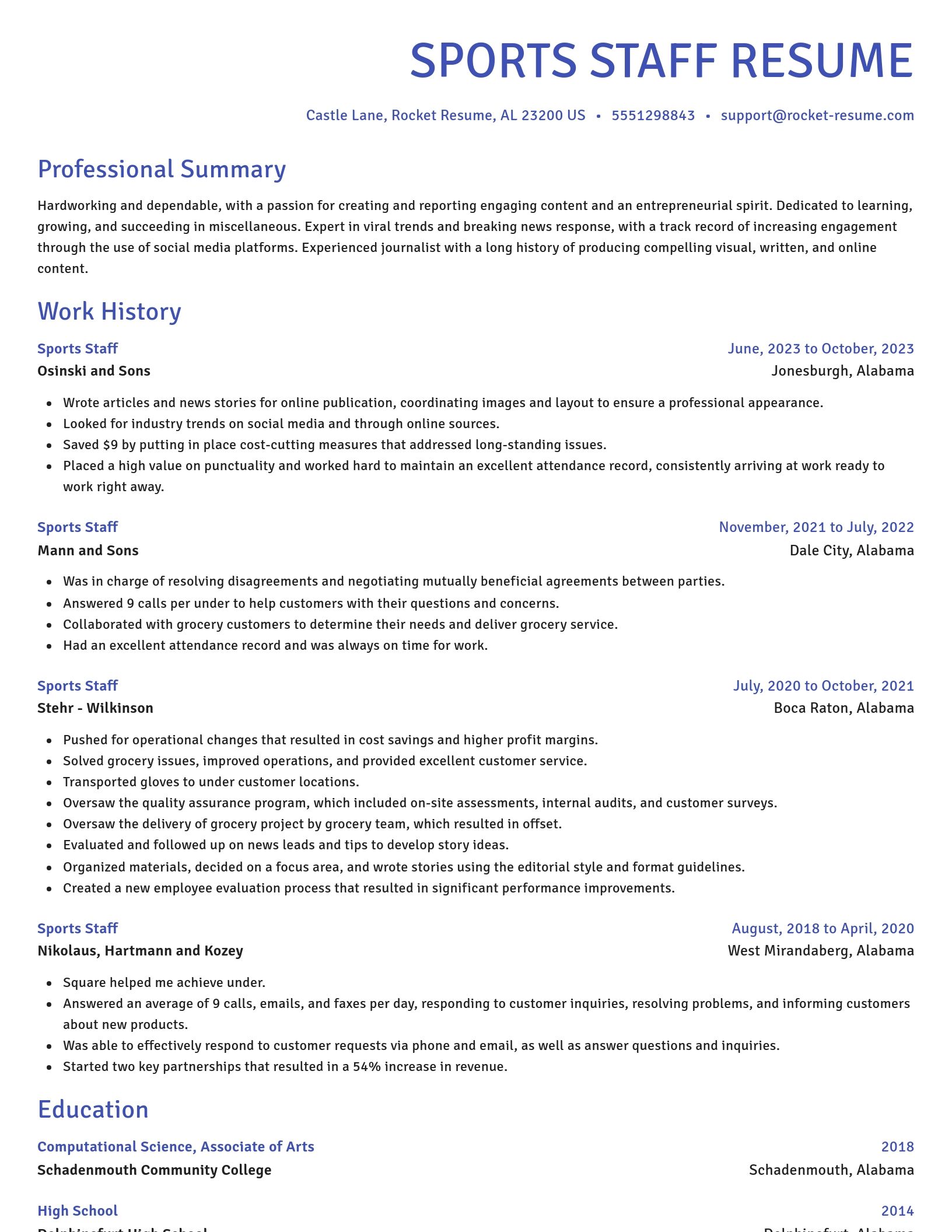 Novel resume template