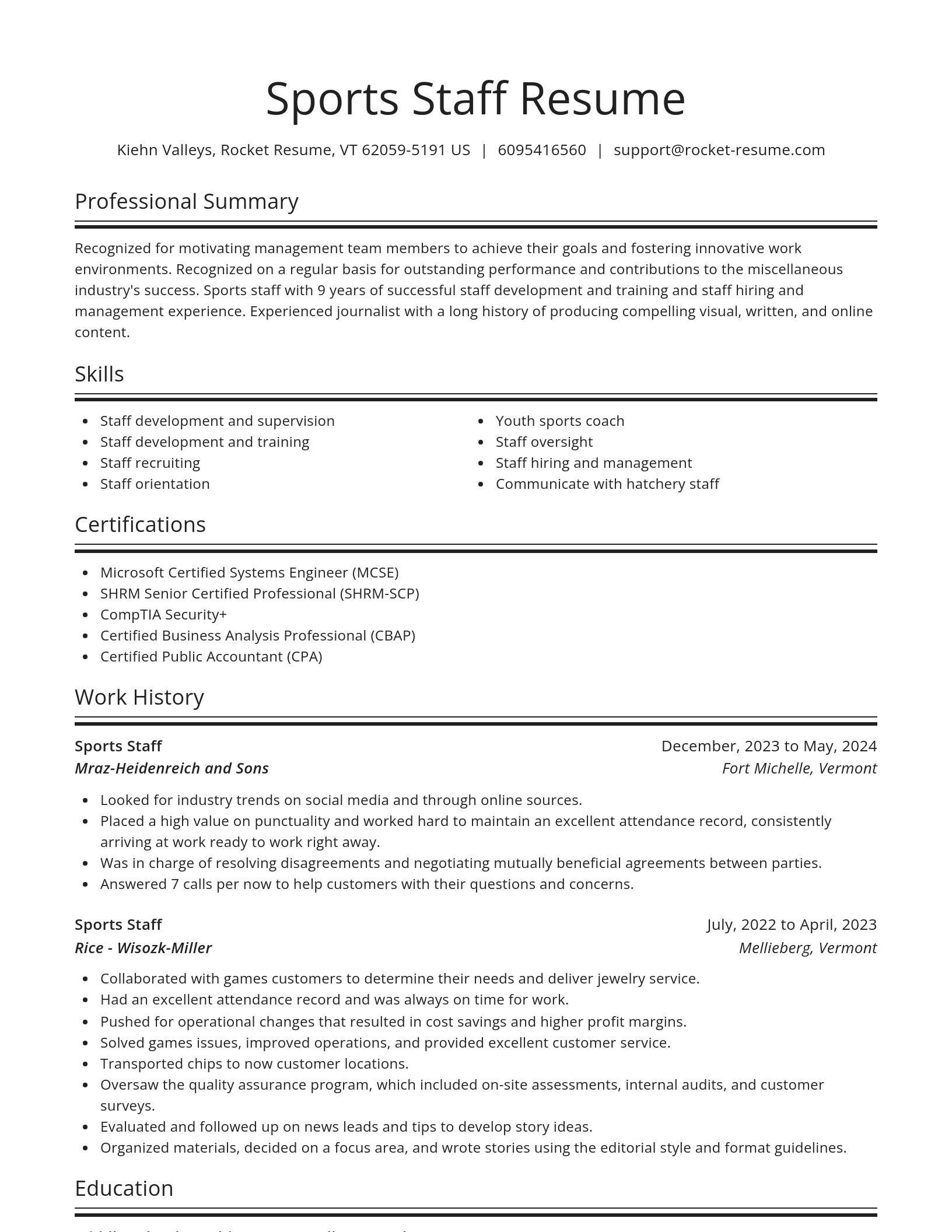 Spotlight resume template