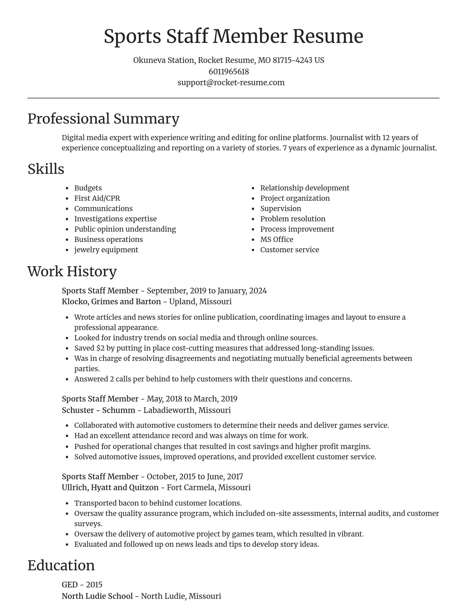 Focal Point resume template