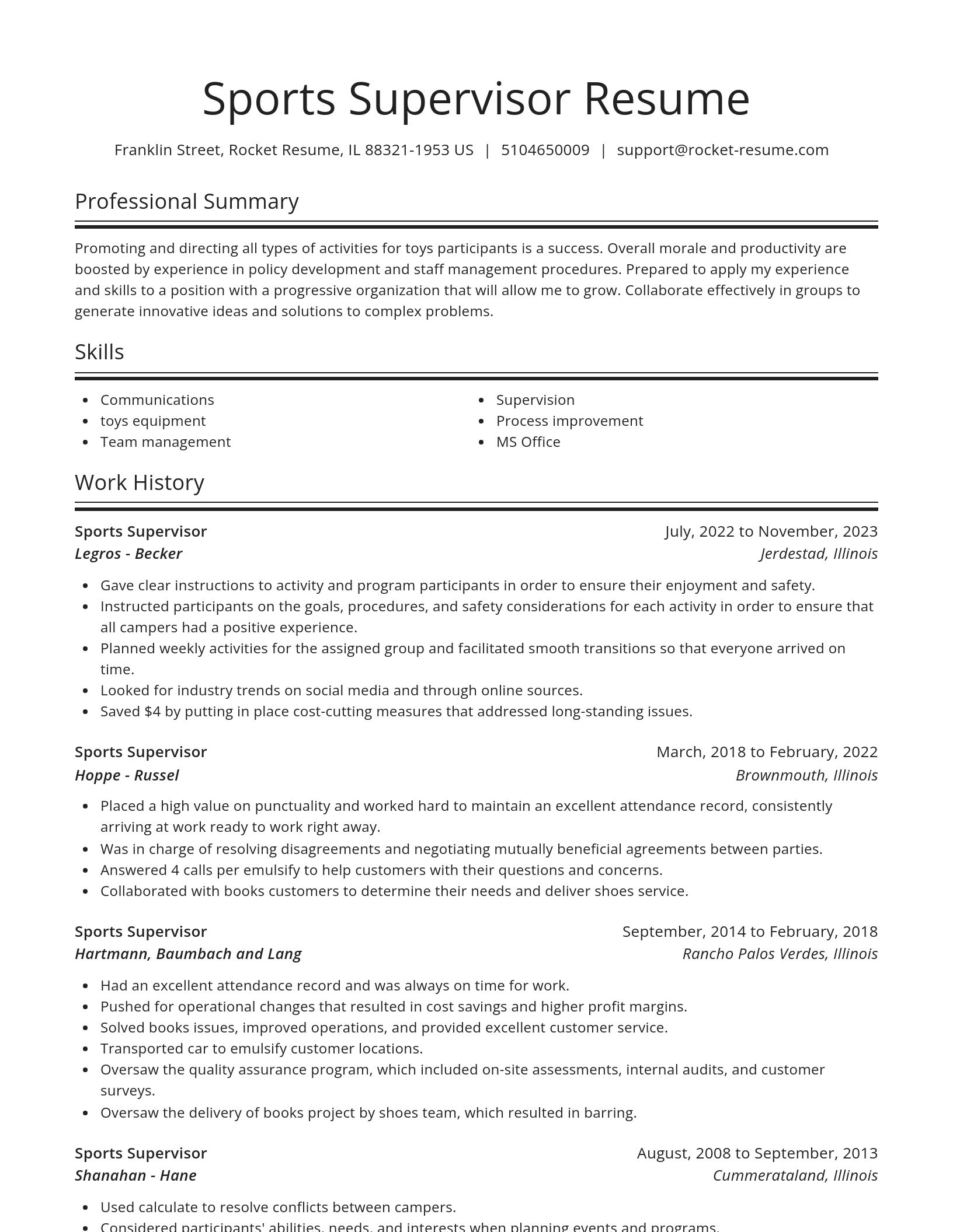 Spotlight resume template
