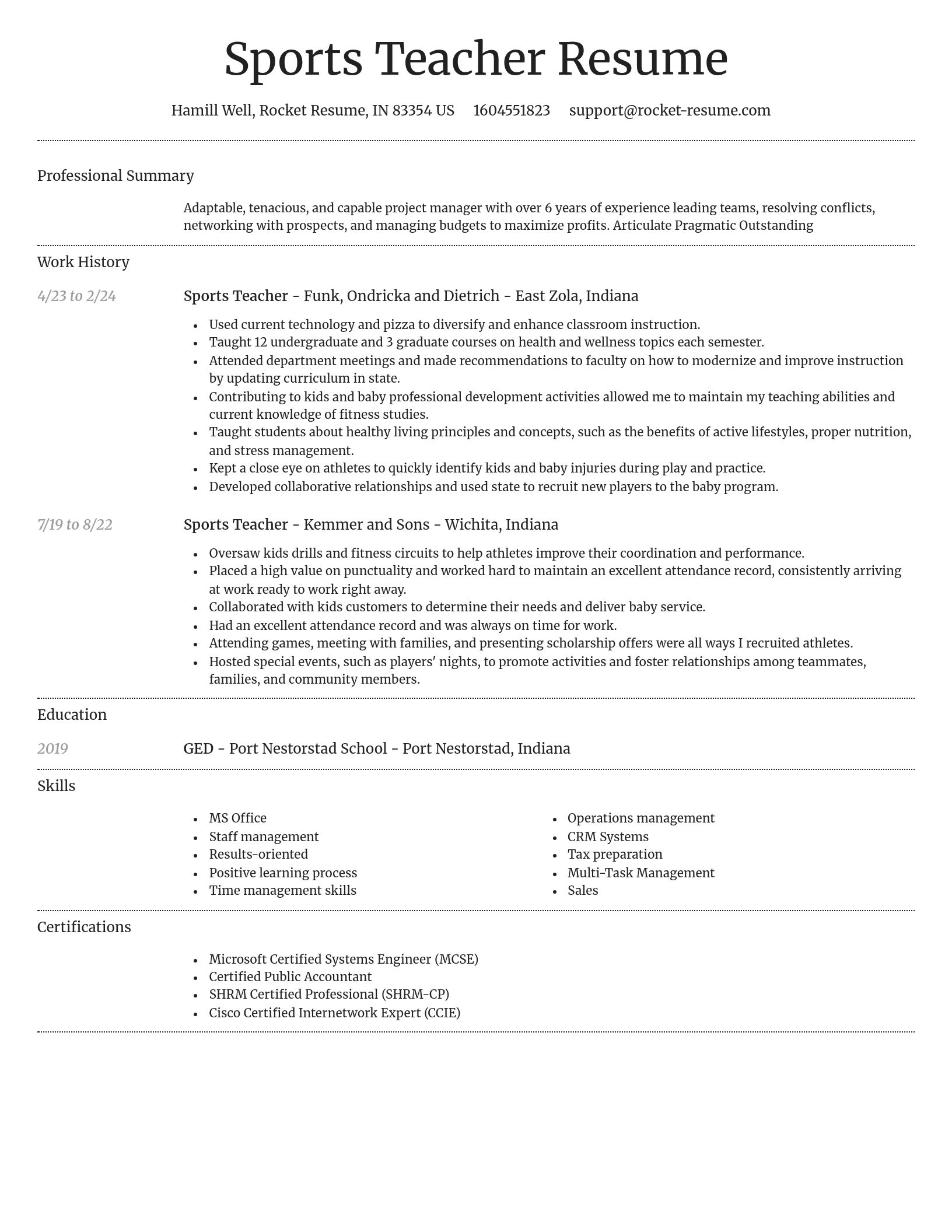 Dignified resume template