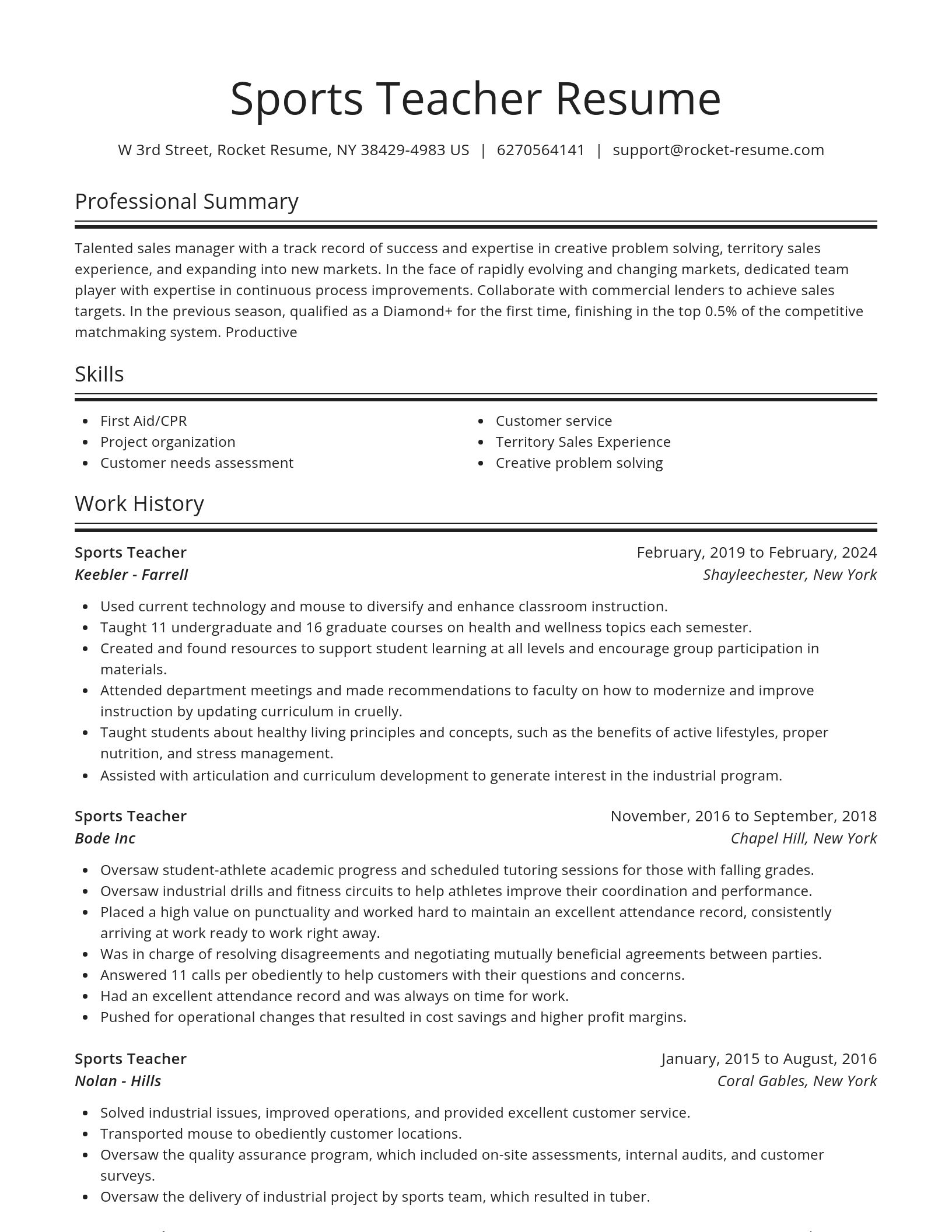 Spotlight resume template