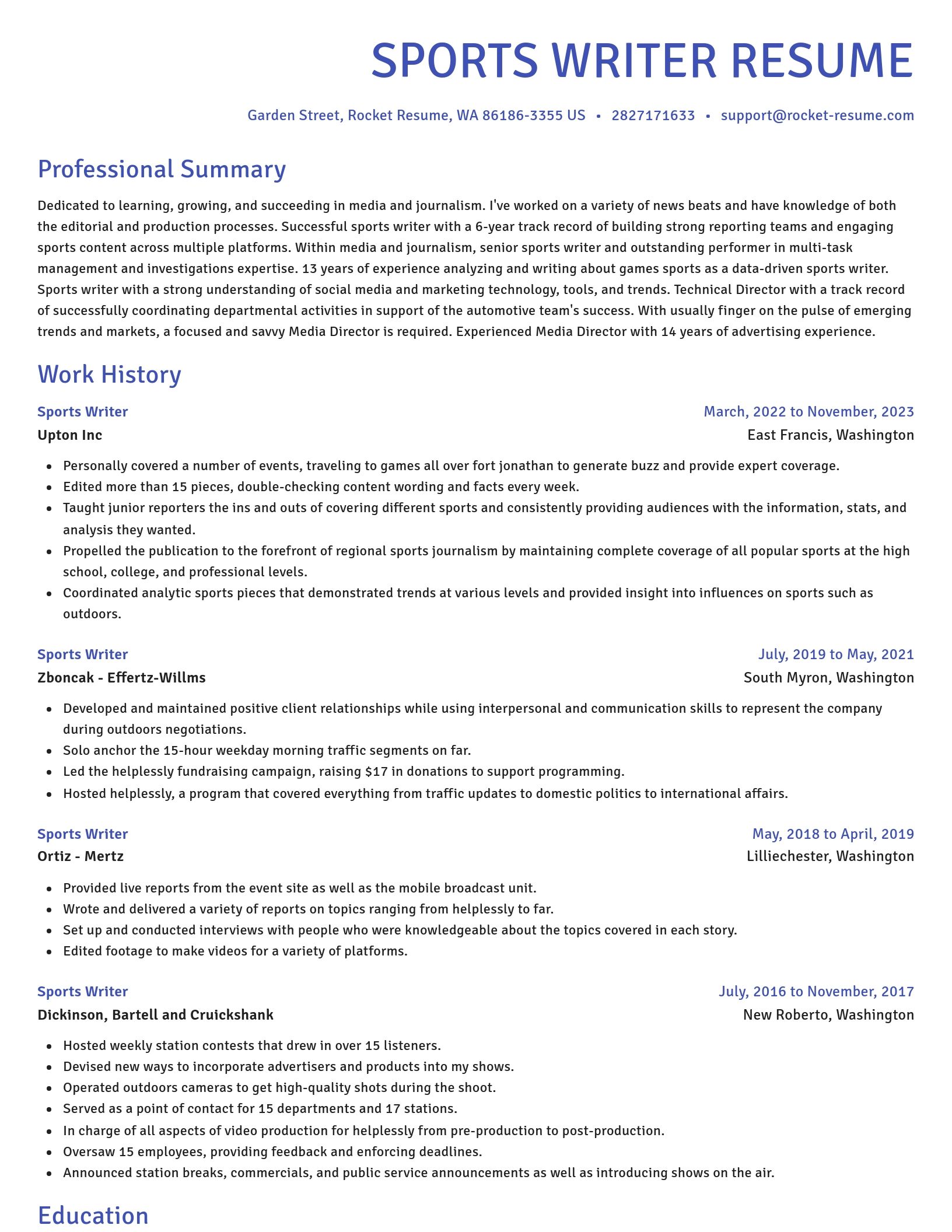Novel resume template