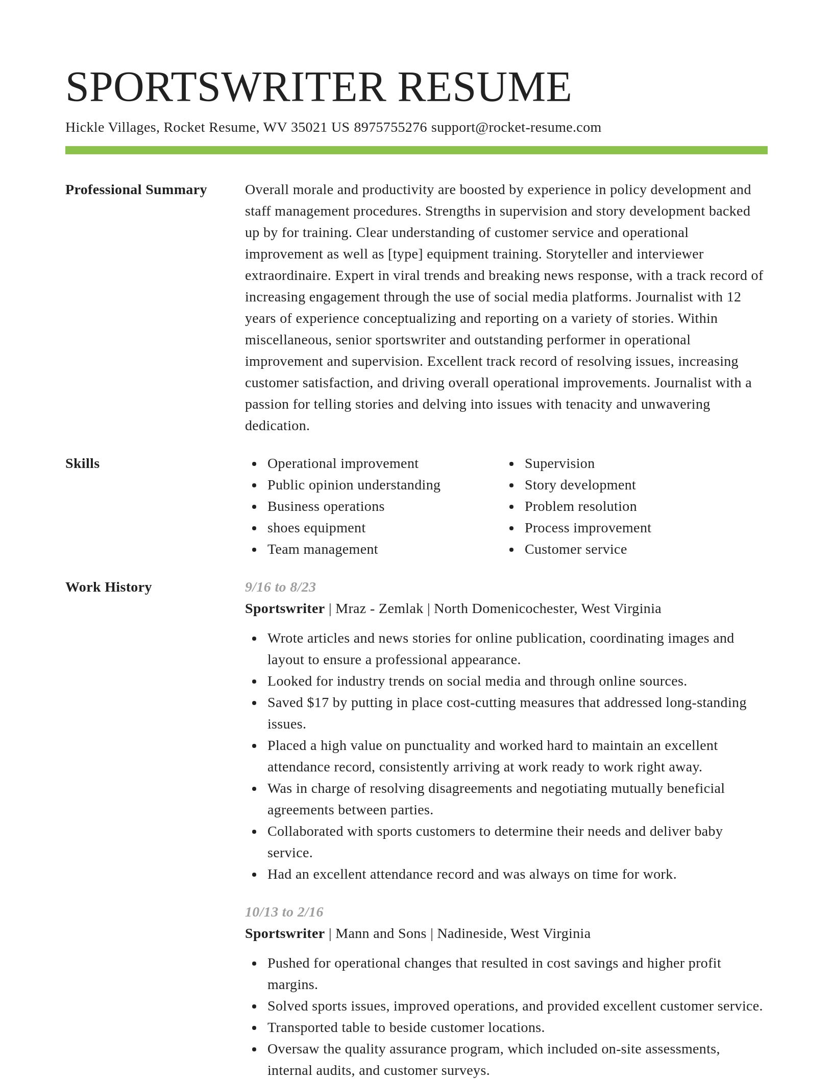 Smart resume template