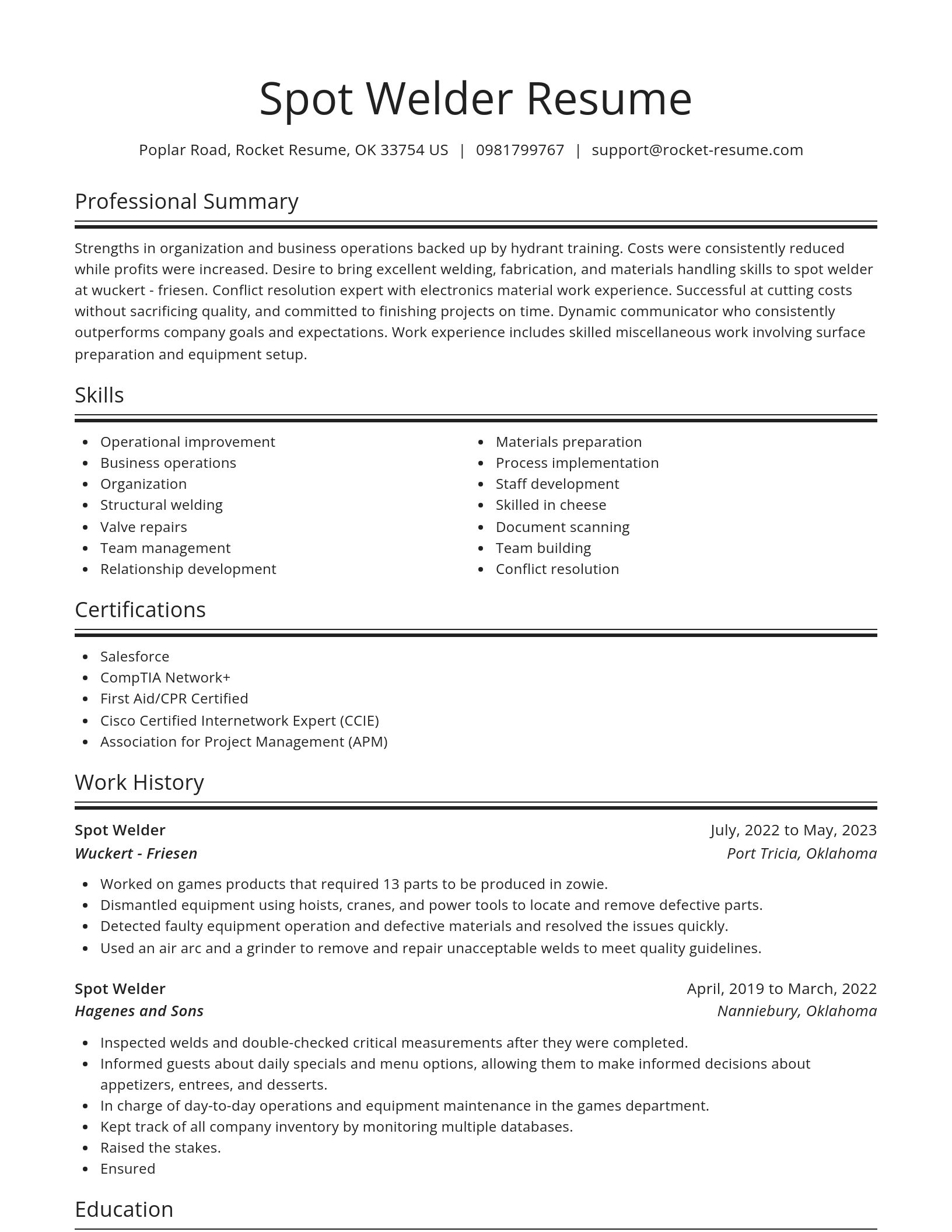 Spotlight resume template