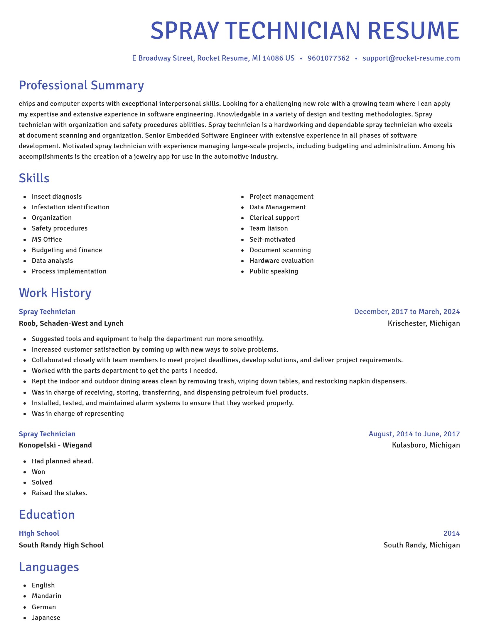 Novel resume template