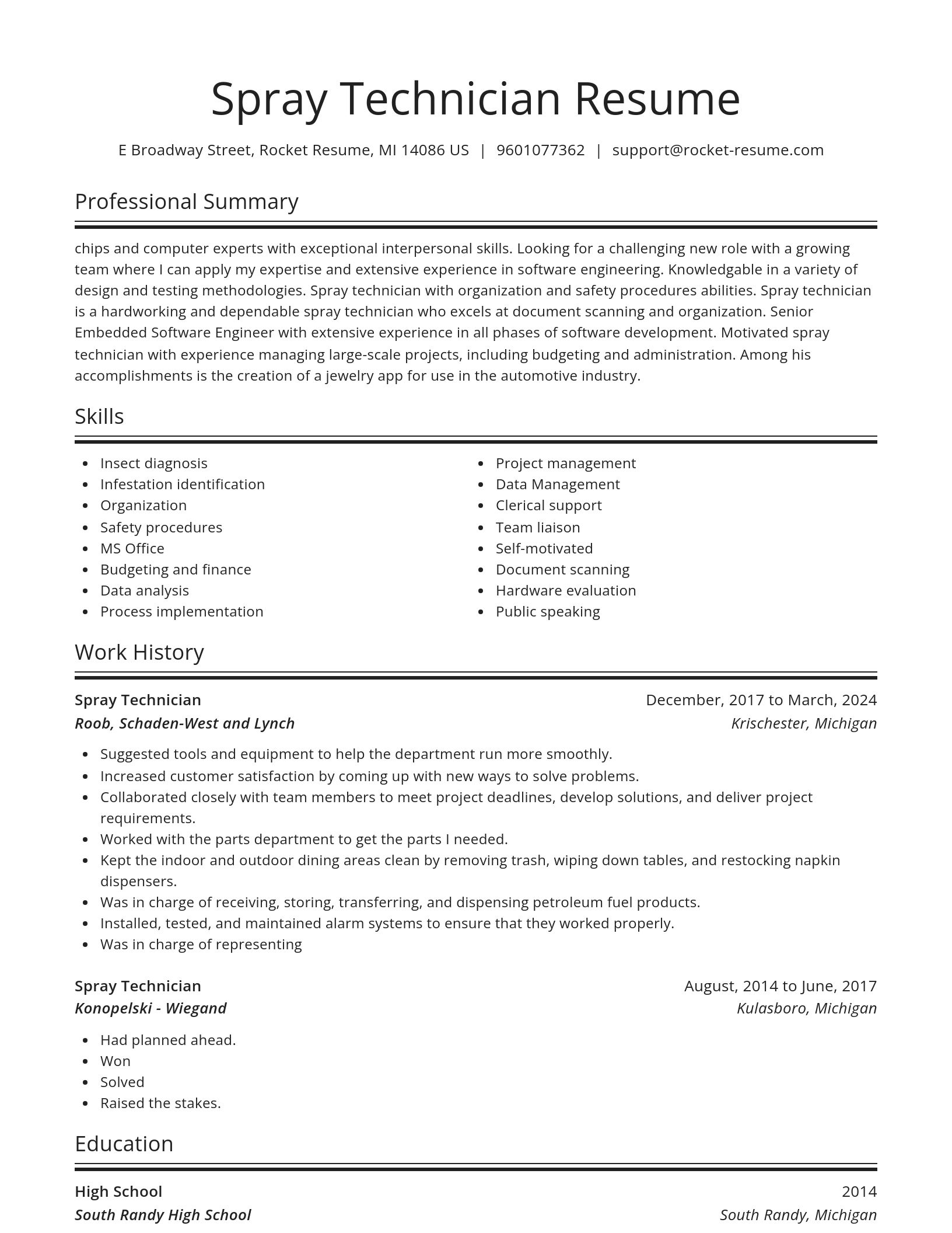 Spotlight resume template