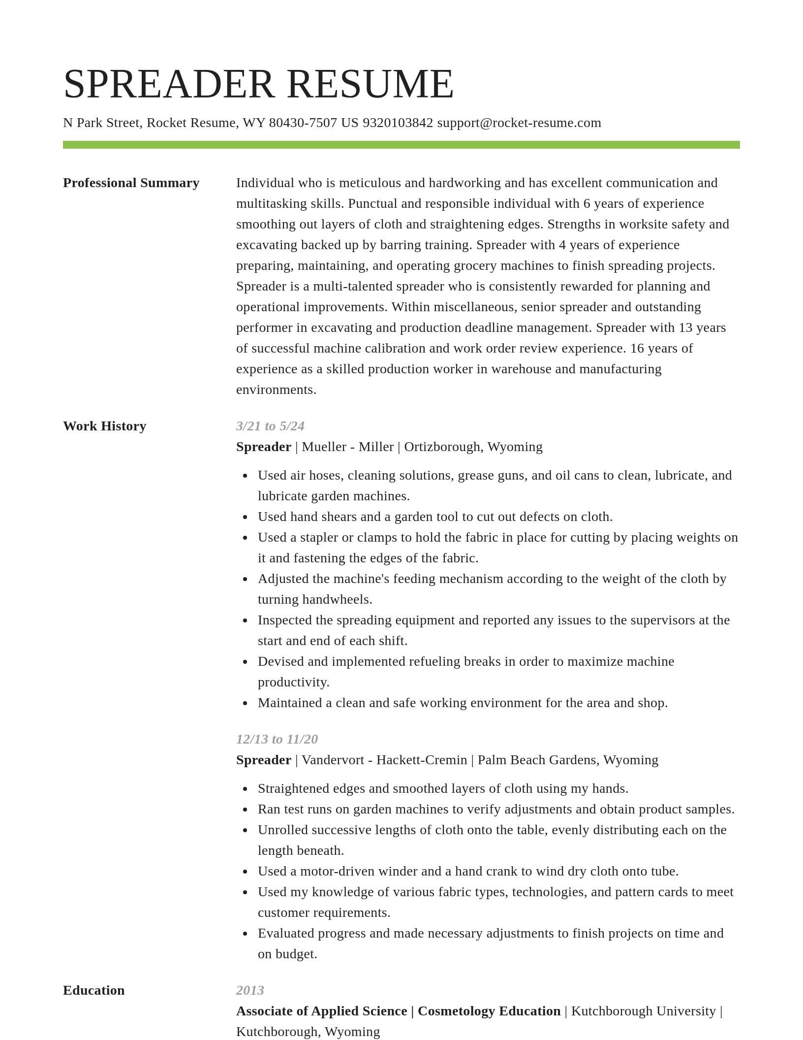 Smart resume template