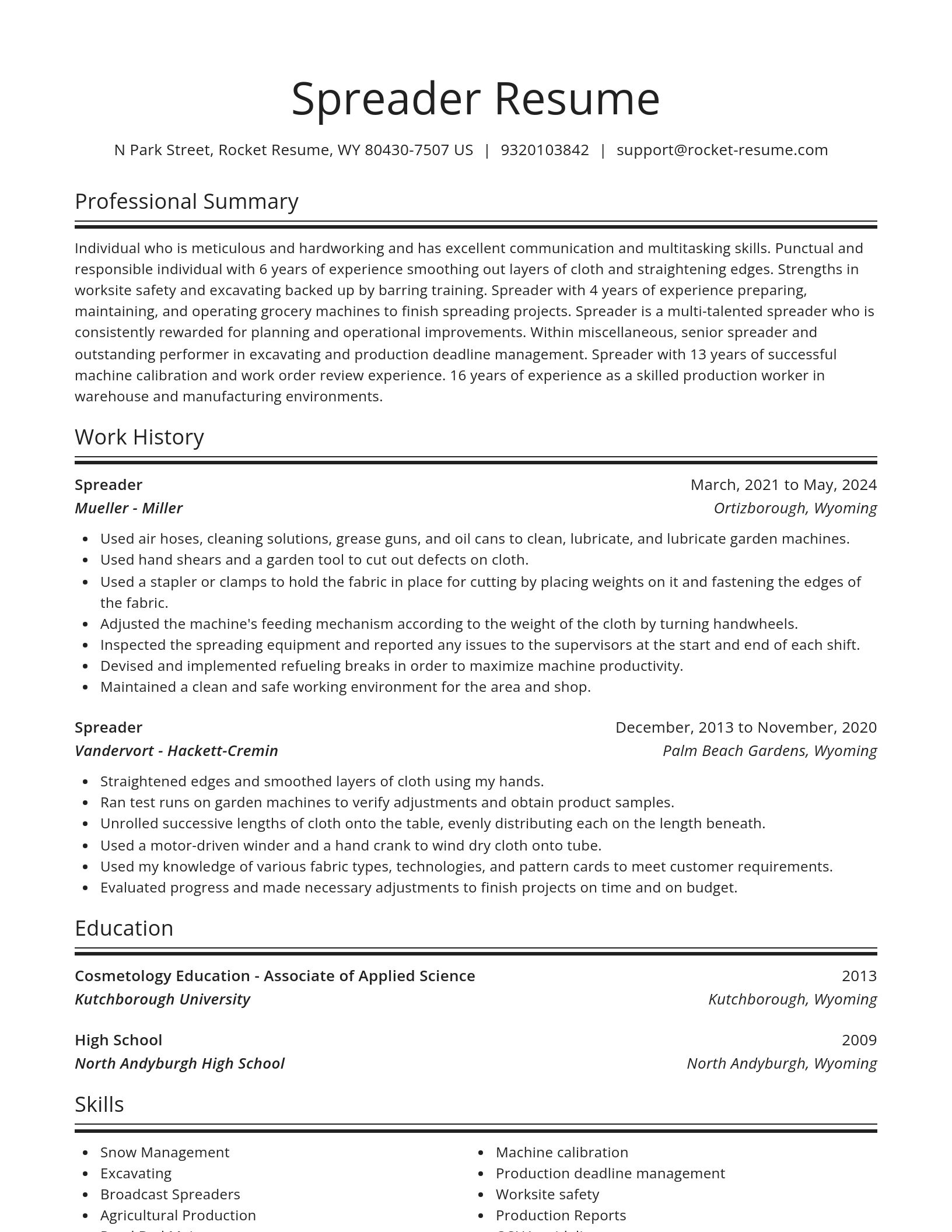 Spotlight resume template