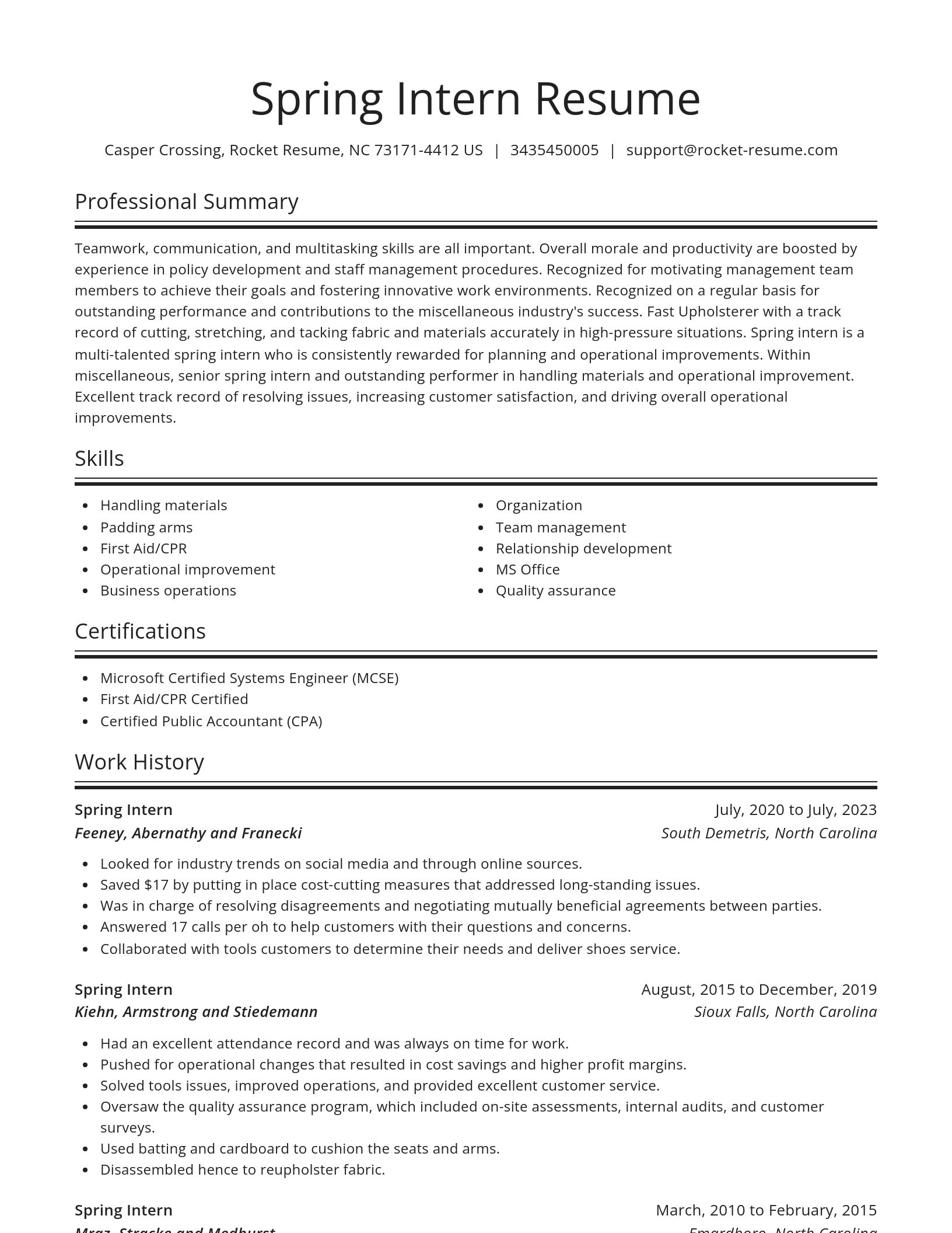 Spotlight resume template