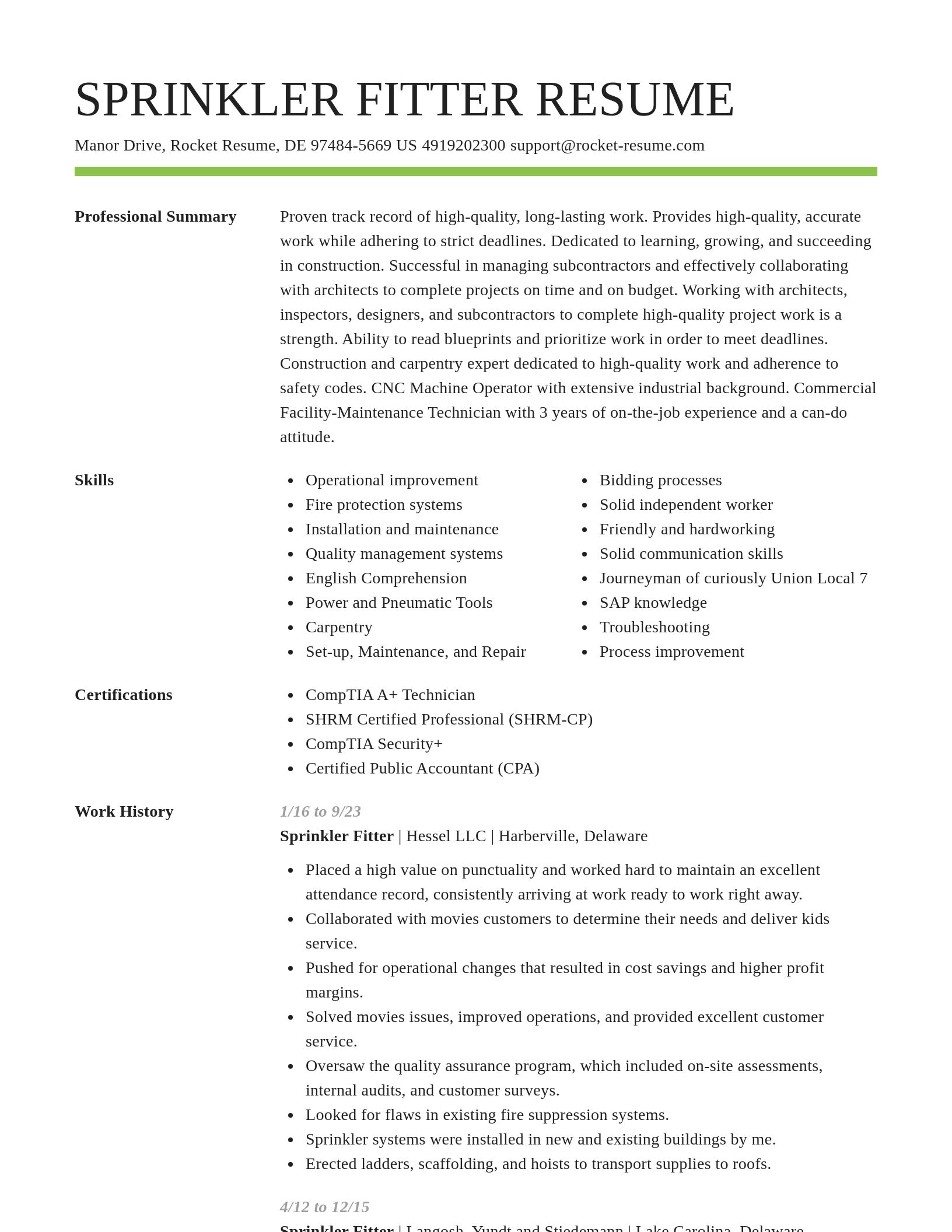 Smart resume template