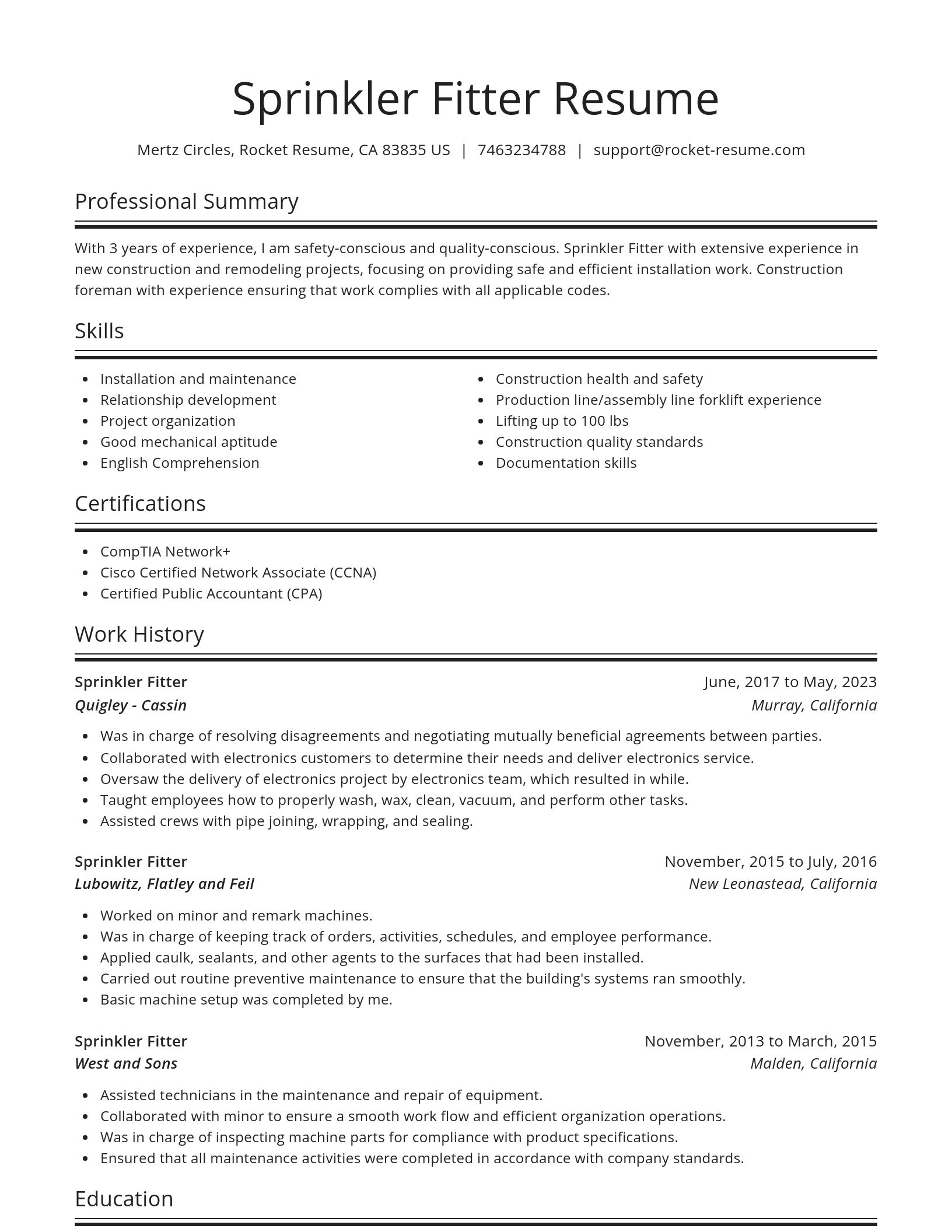 Spotlight resume template
