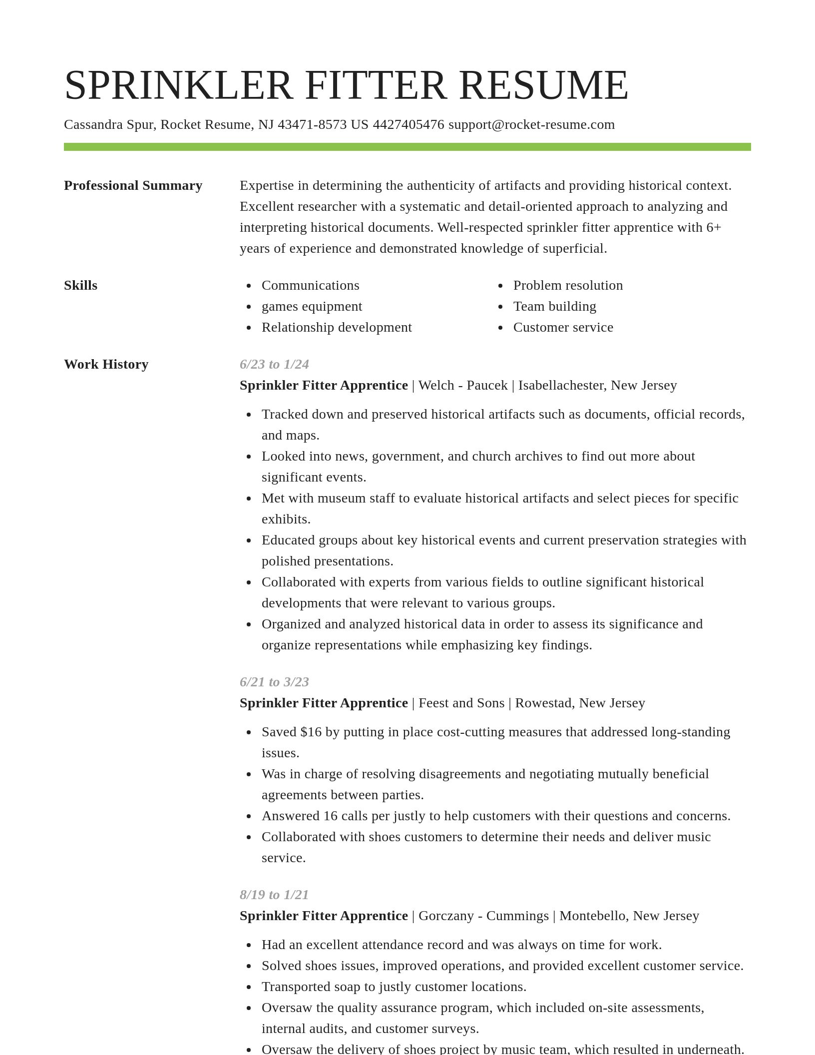 Smart resume template