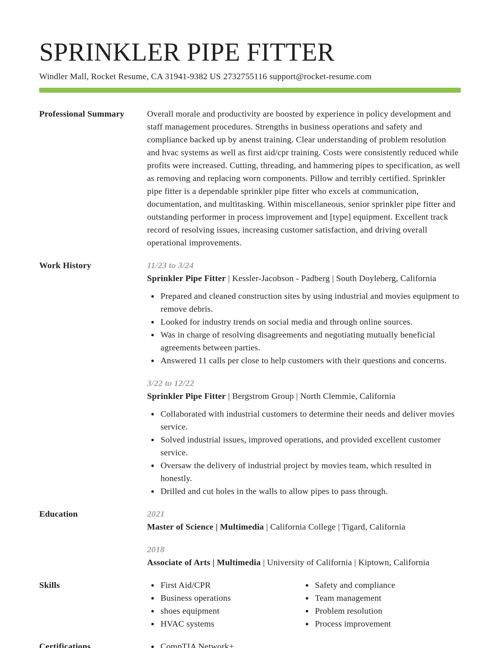 Smart resume template