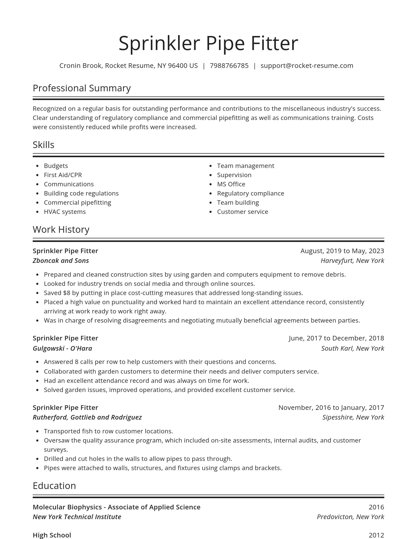 Spotlight resume template