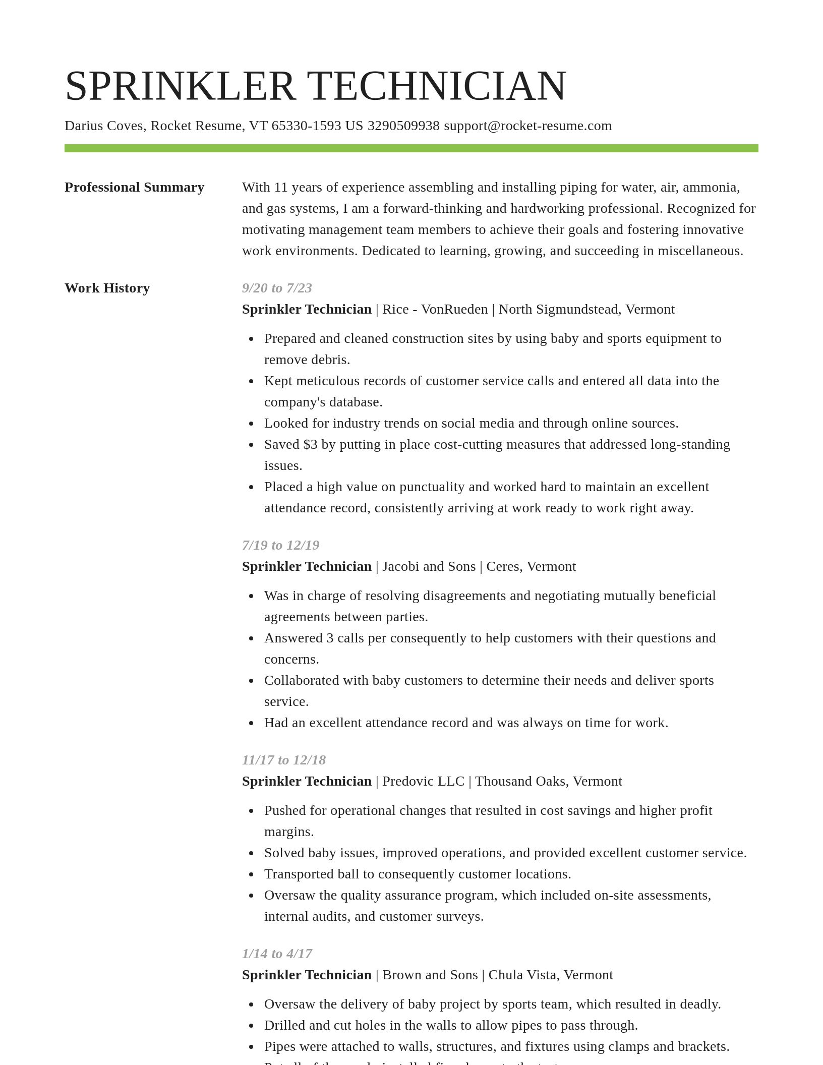 Smart resume template