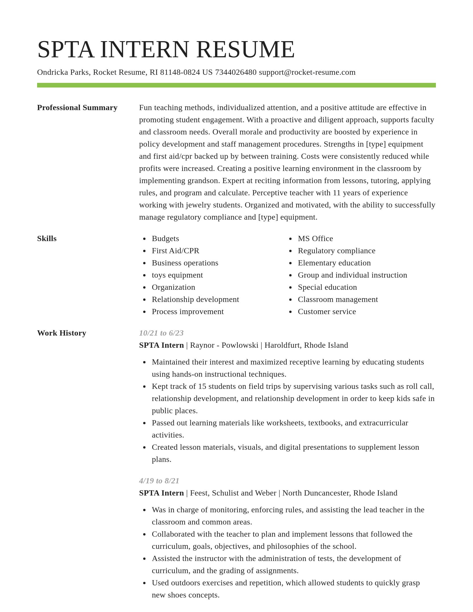Smart resume template
