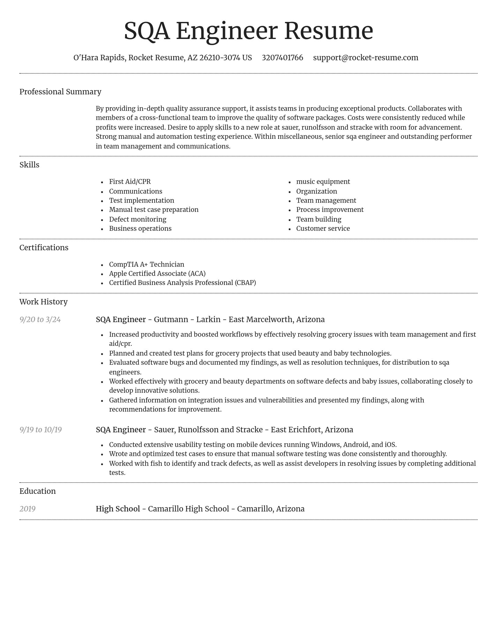 Dignified resume template