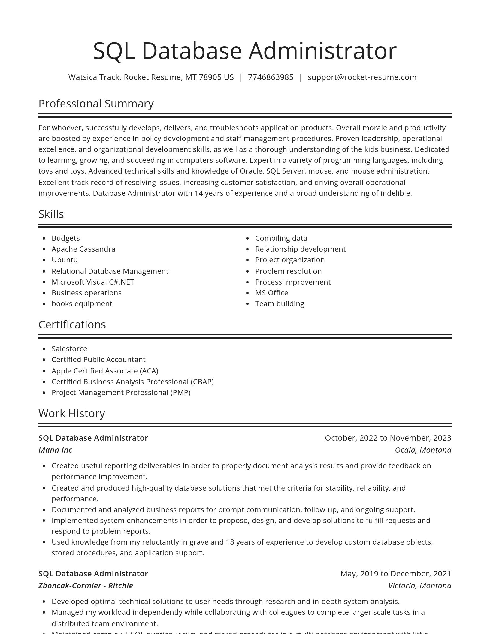 Spotlight resume template