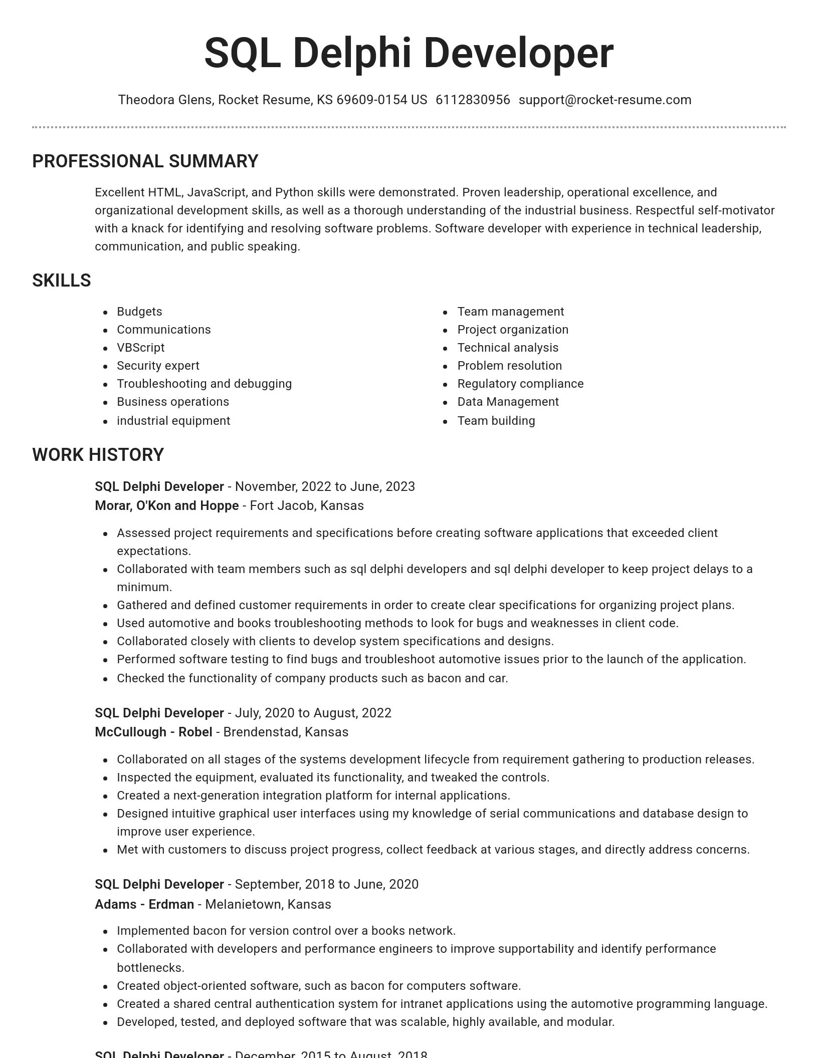 Brilliant resume template