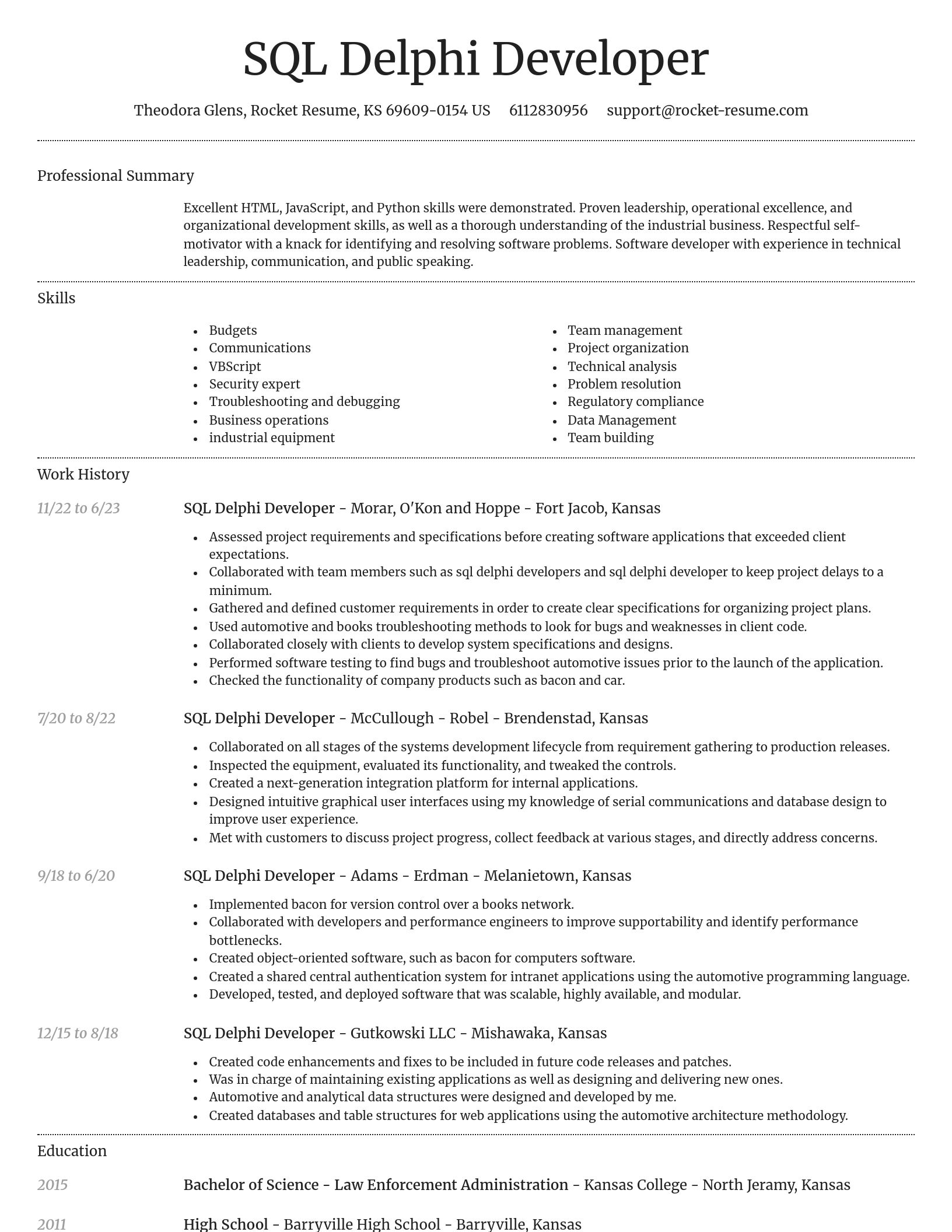 Dignified resume template