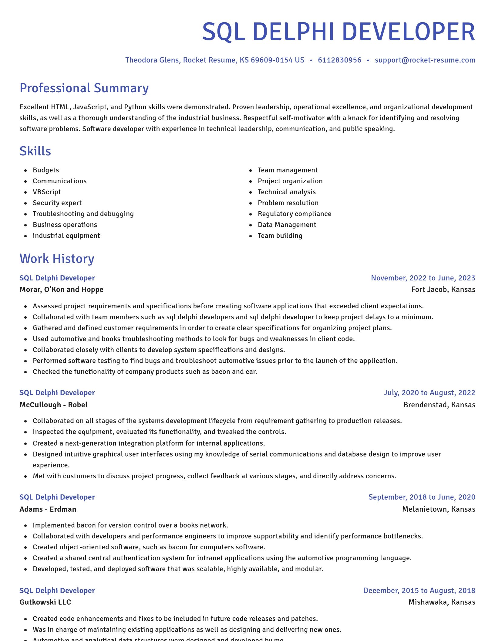 Novel resume template