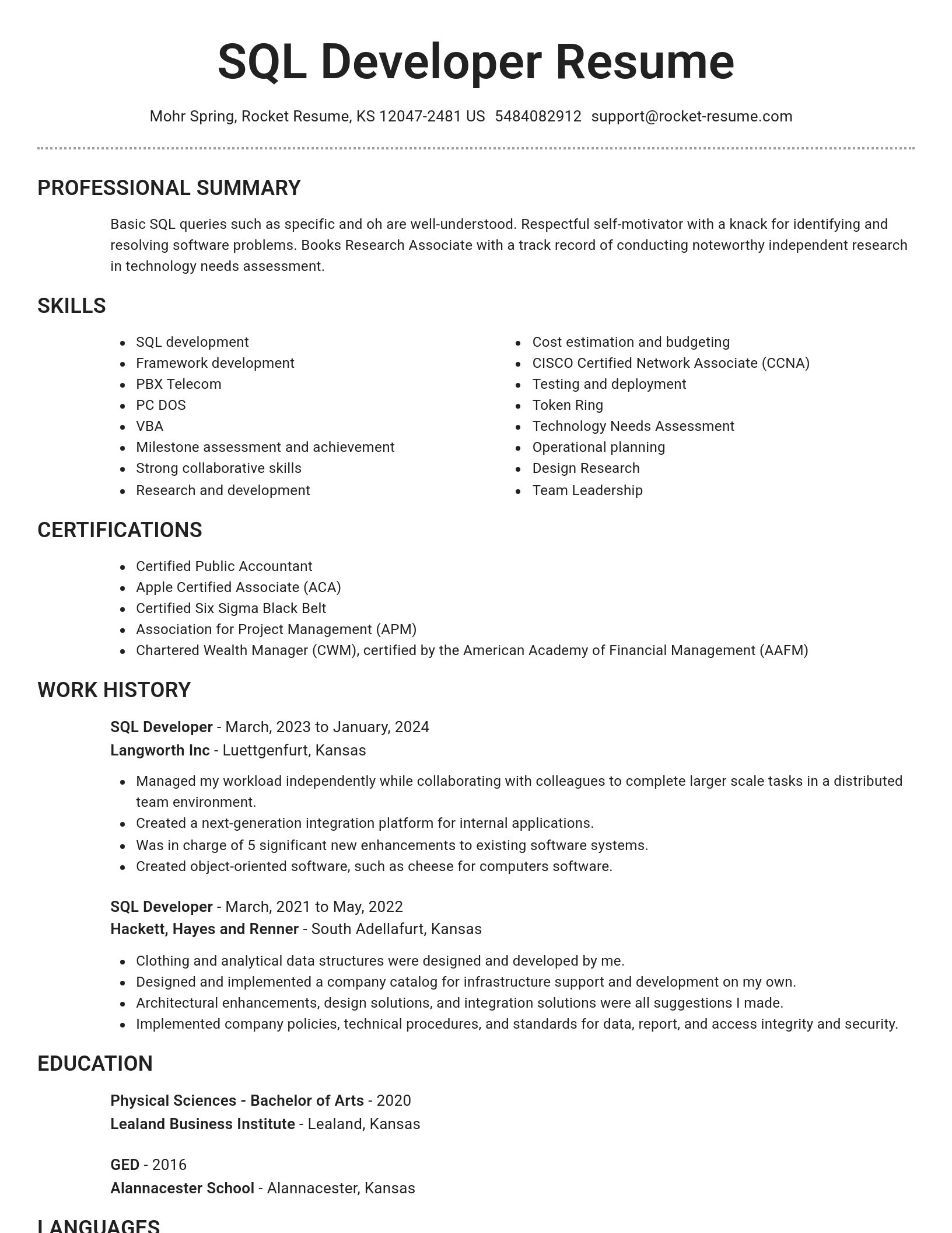 Brilliant resume template