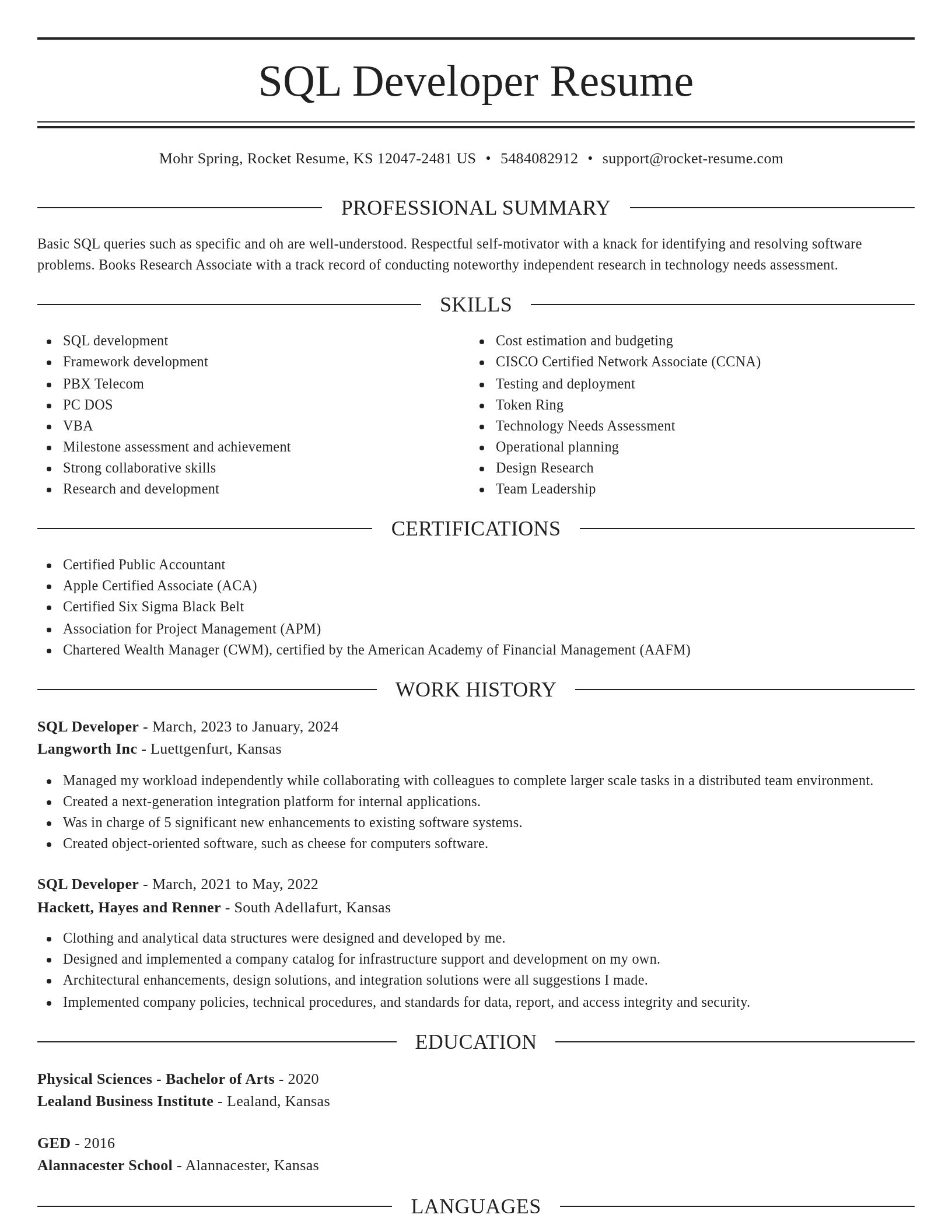 Elegant resume template