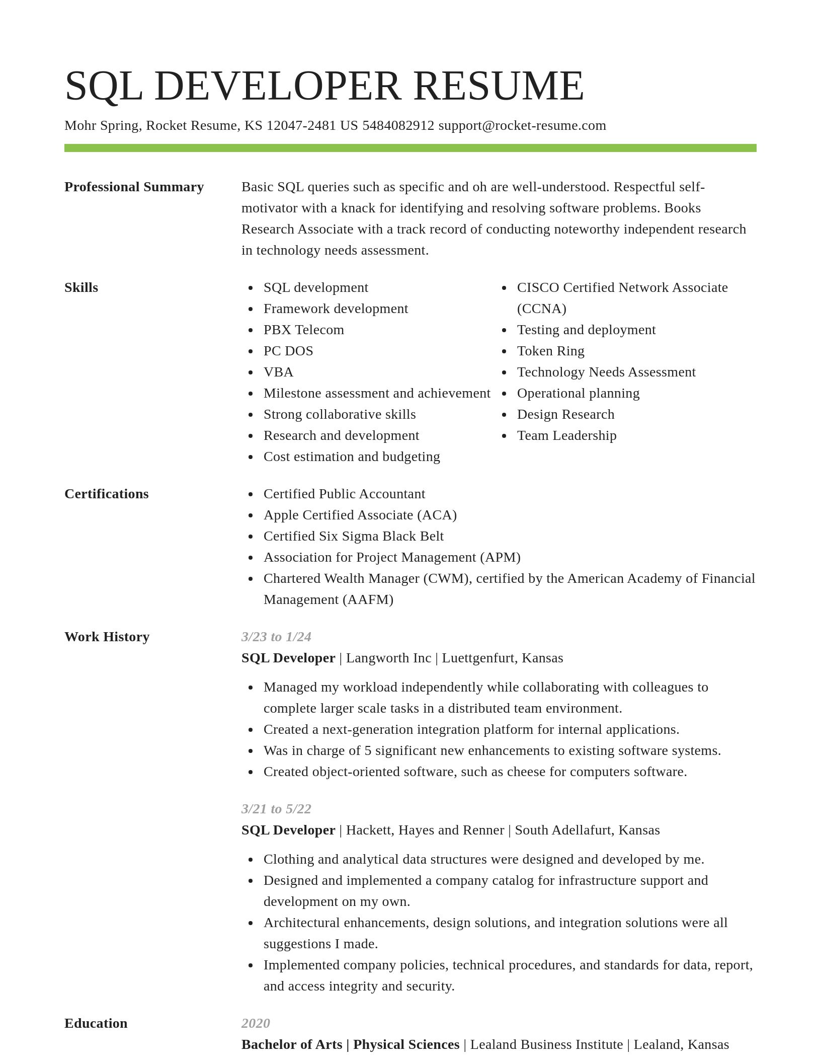 Smart resume template