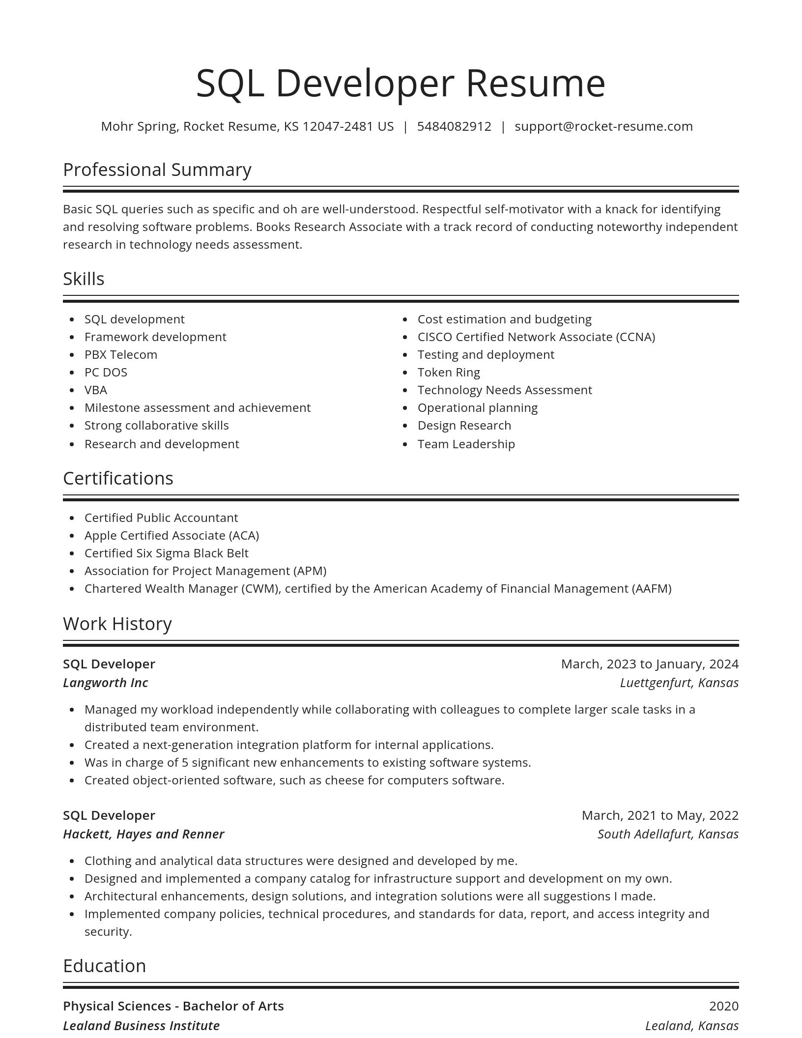 Spotlight resume template