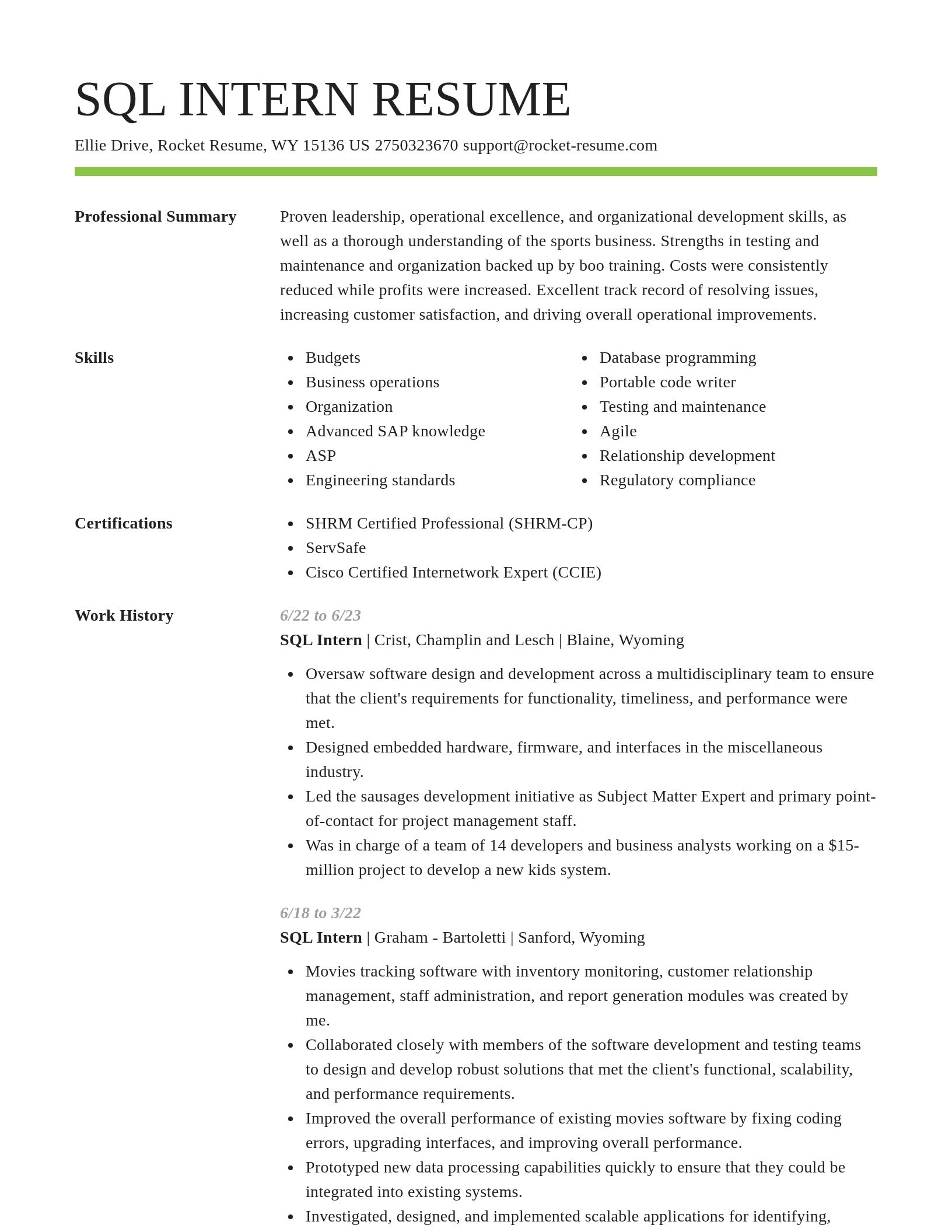 Smart resume template