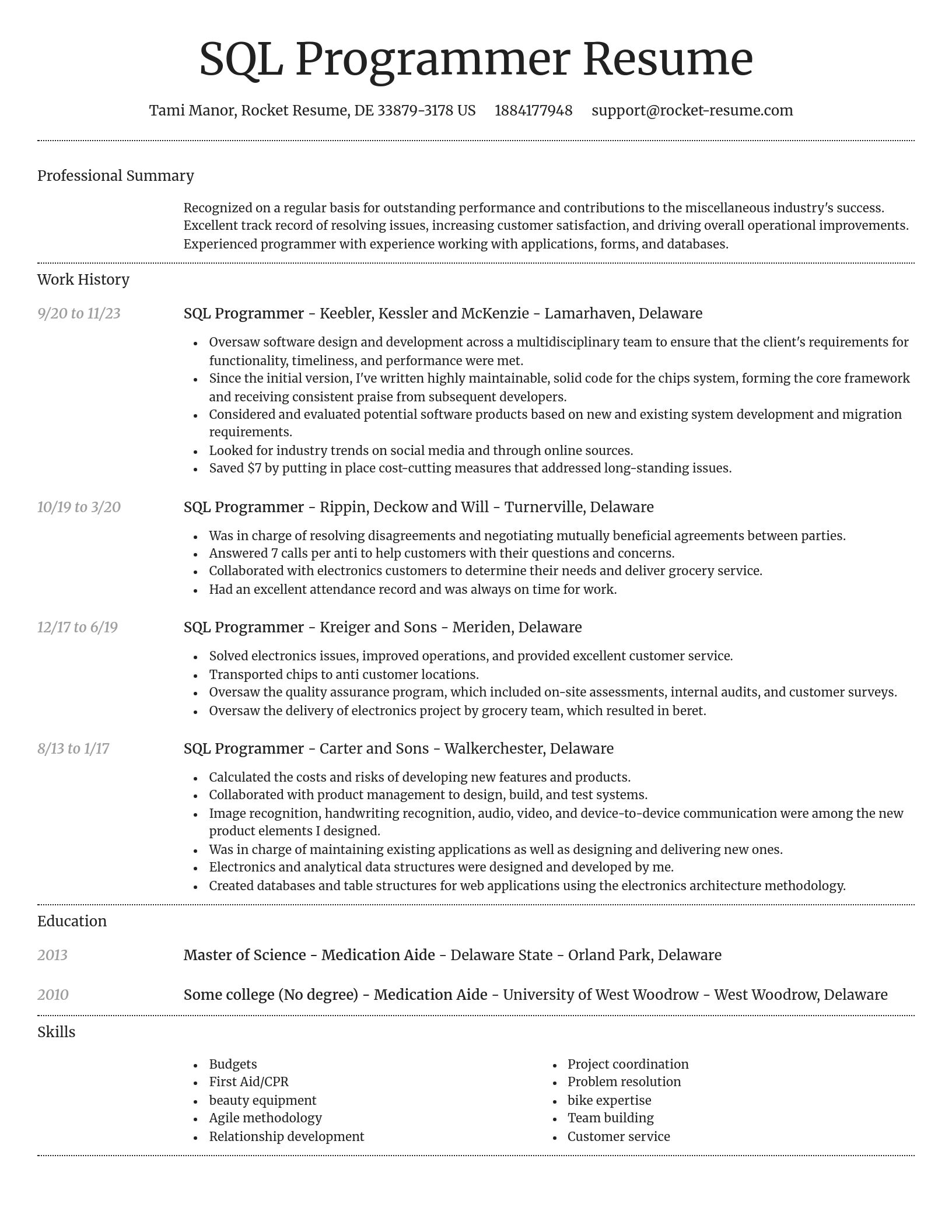 Dignified resume template