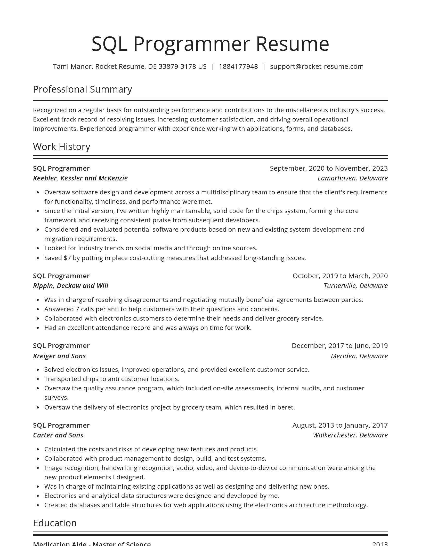 Spotlight resume template