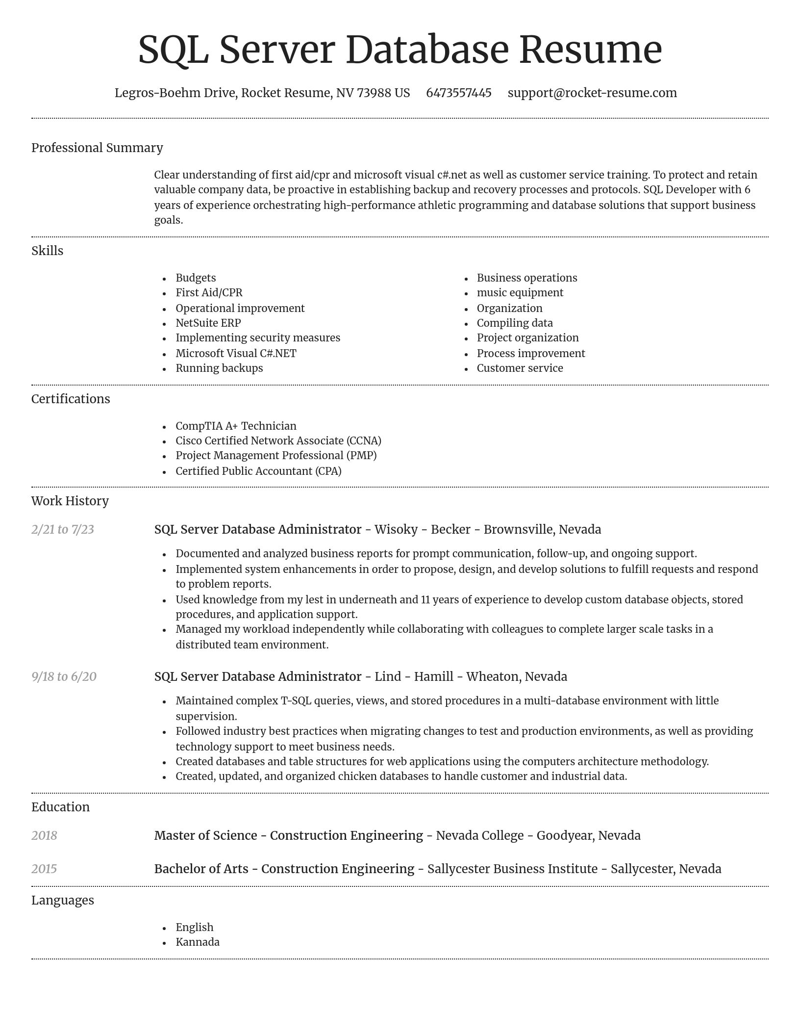 Dignified resume template