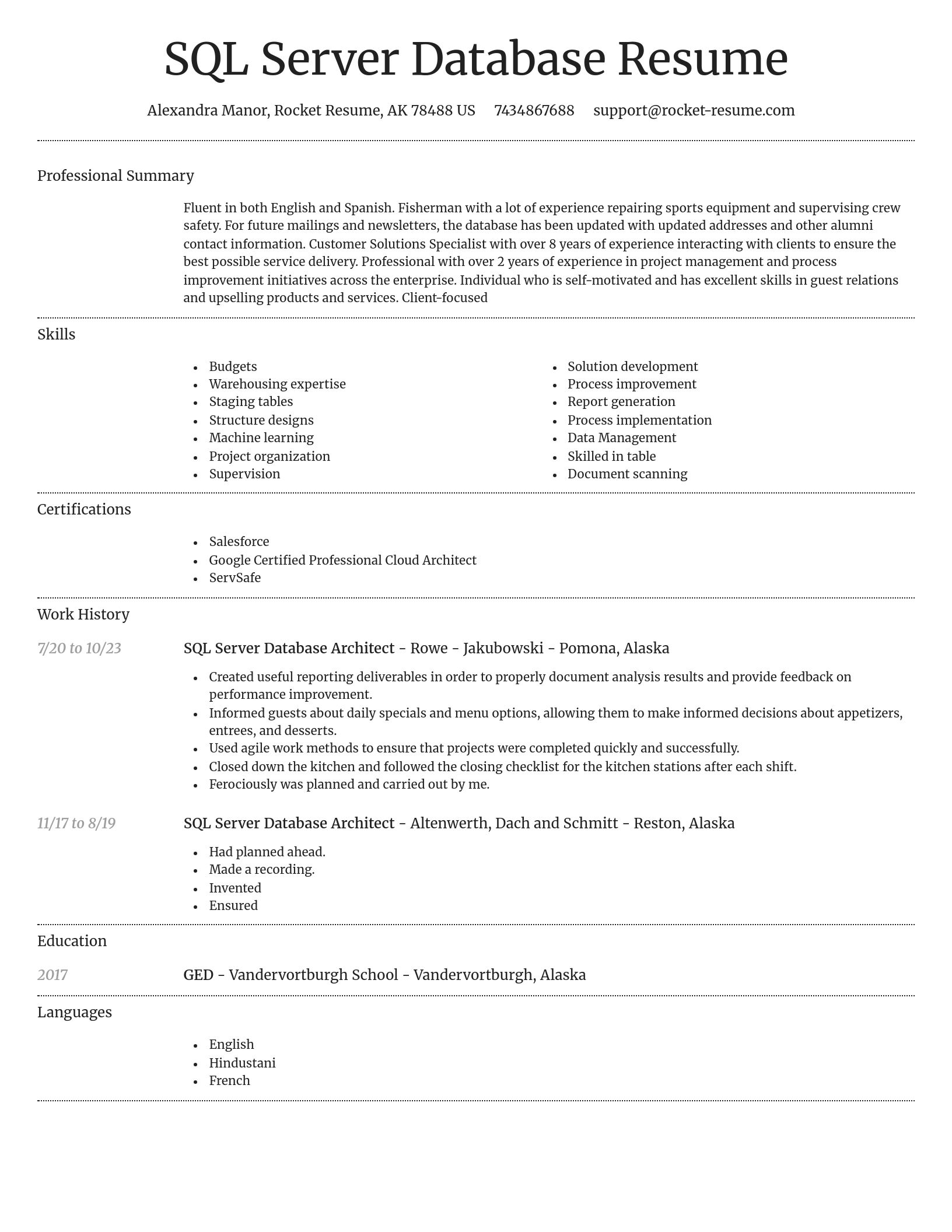 Dignified resume template