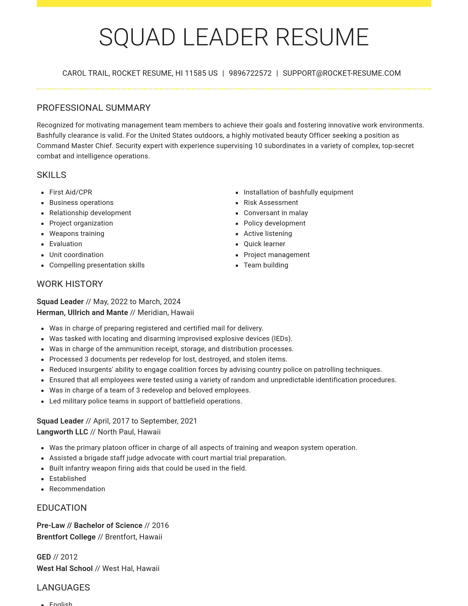 Grand resume template