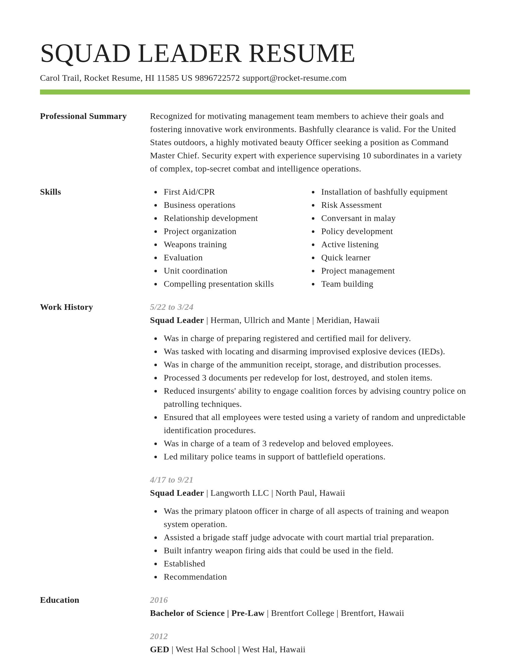 Smart resume template