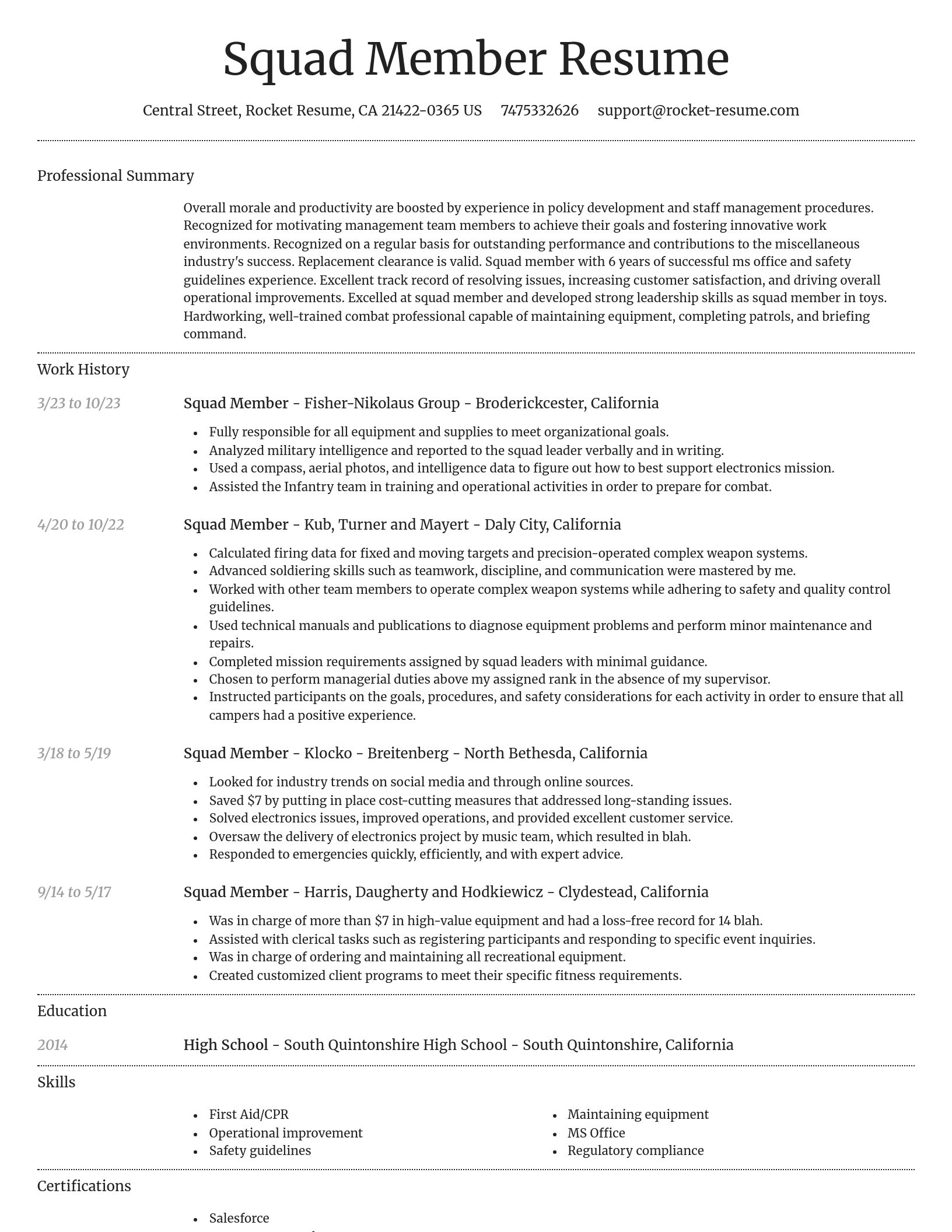 Dignified resume template