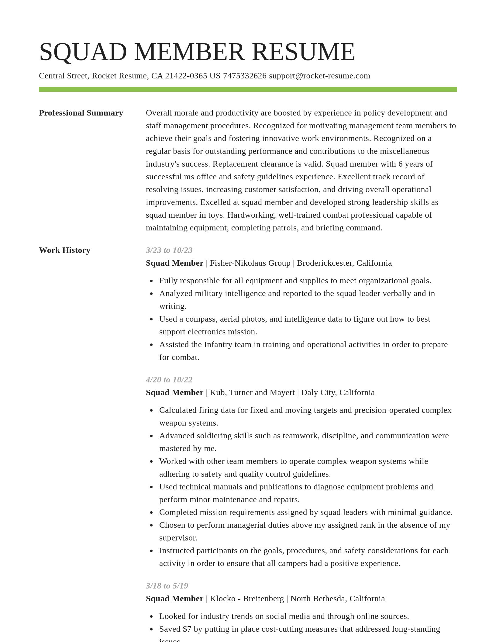 Smart resume template