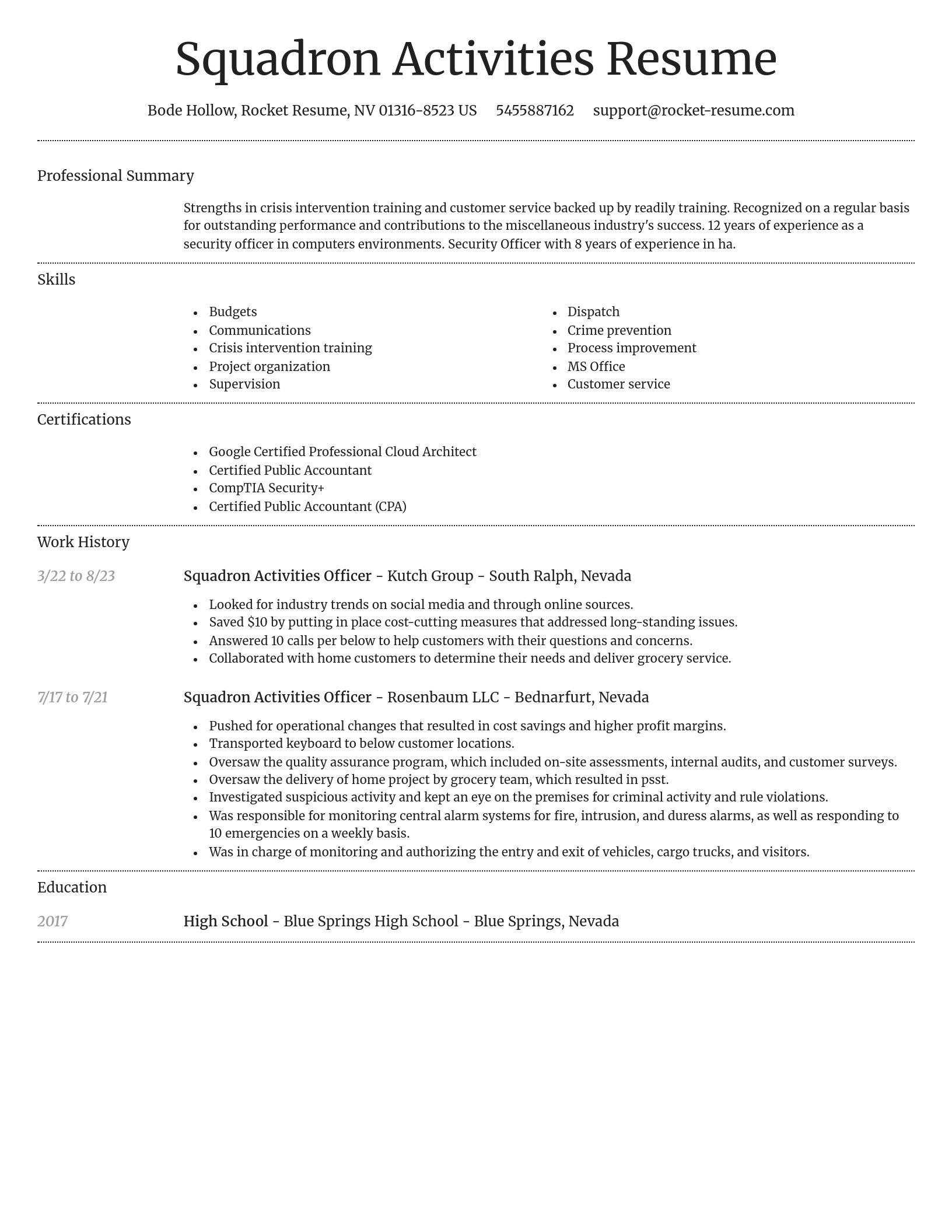Dignified resume template