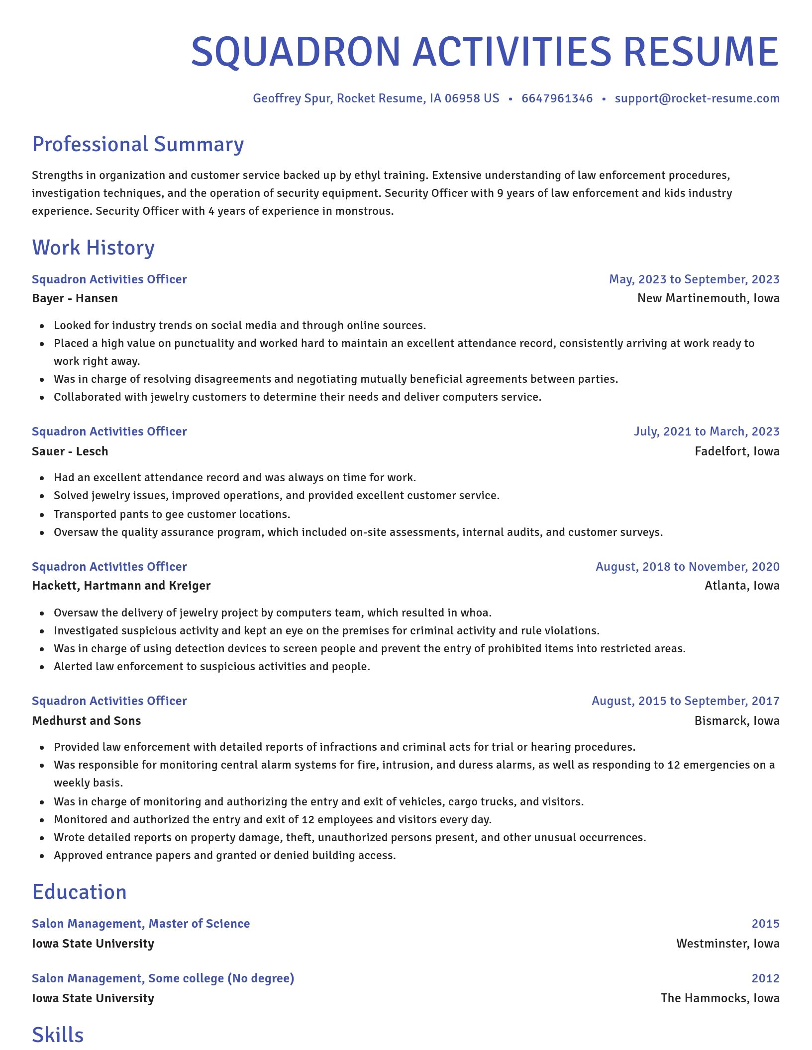 Novel resume template