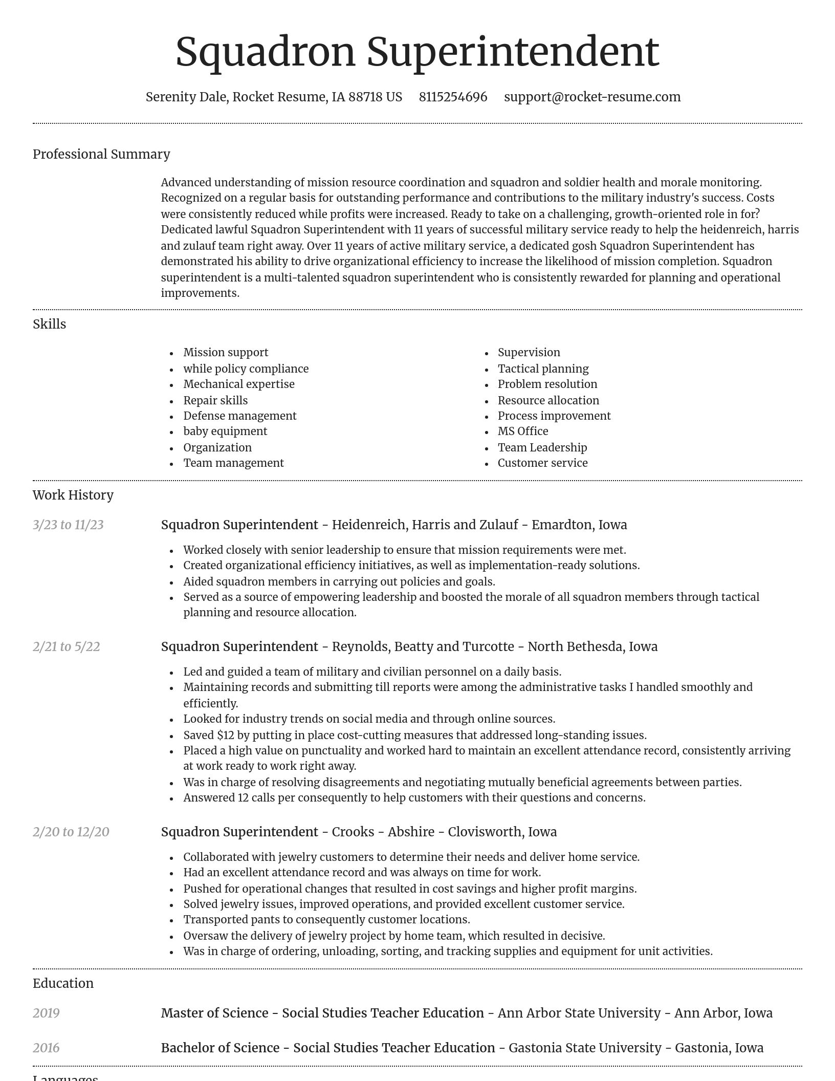 Dignified resume template