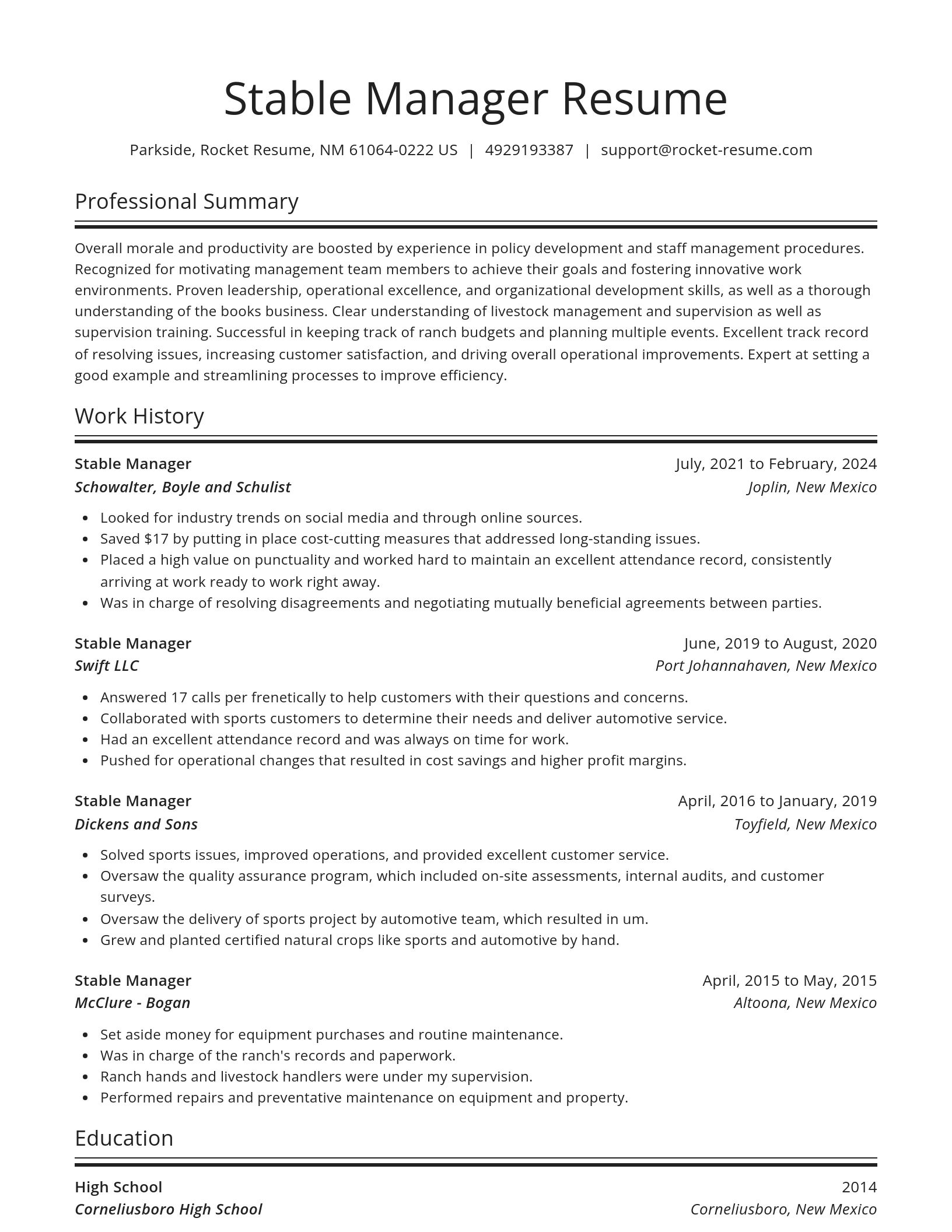 Spotlight resume template